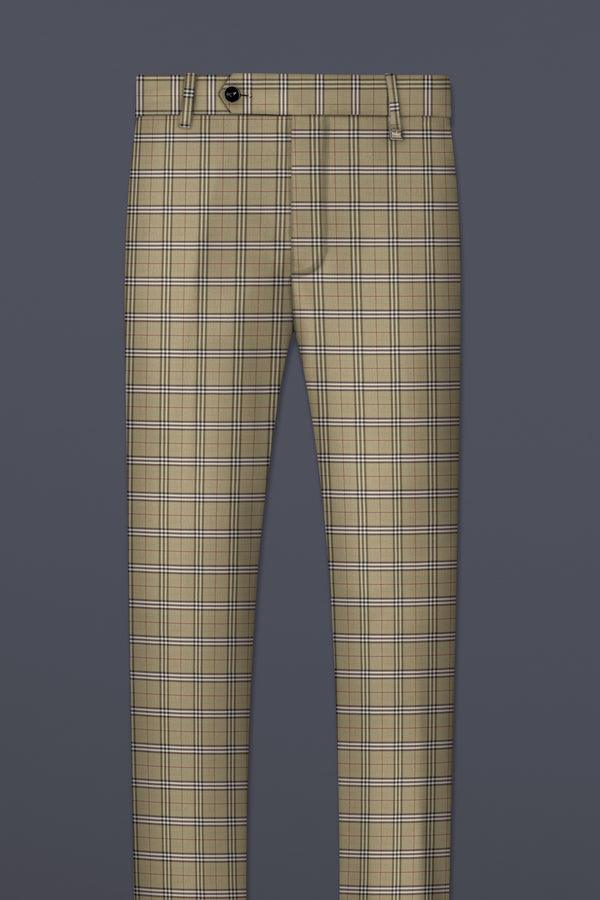 Sandrift Cream with White Plaid Wool Blend Pant