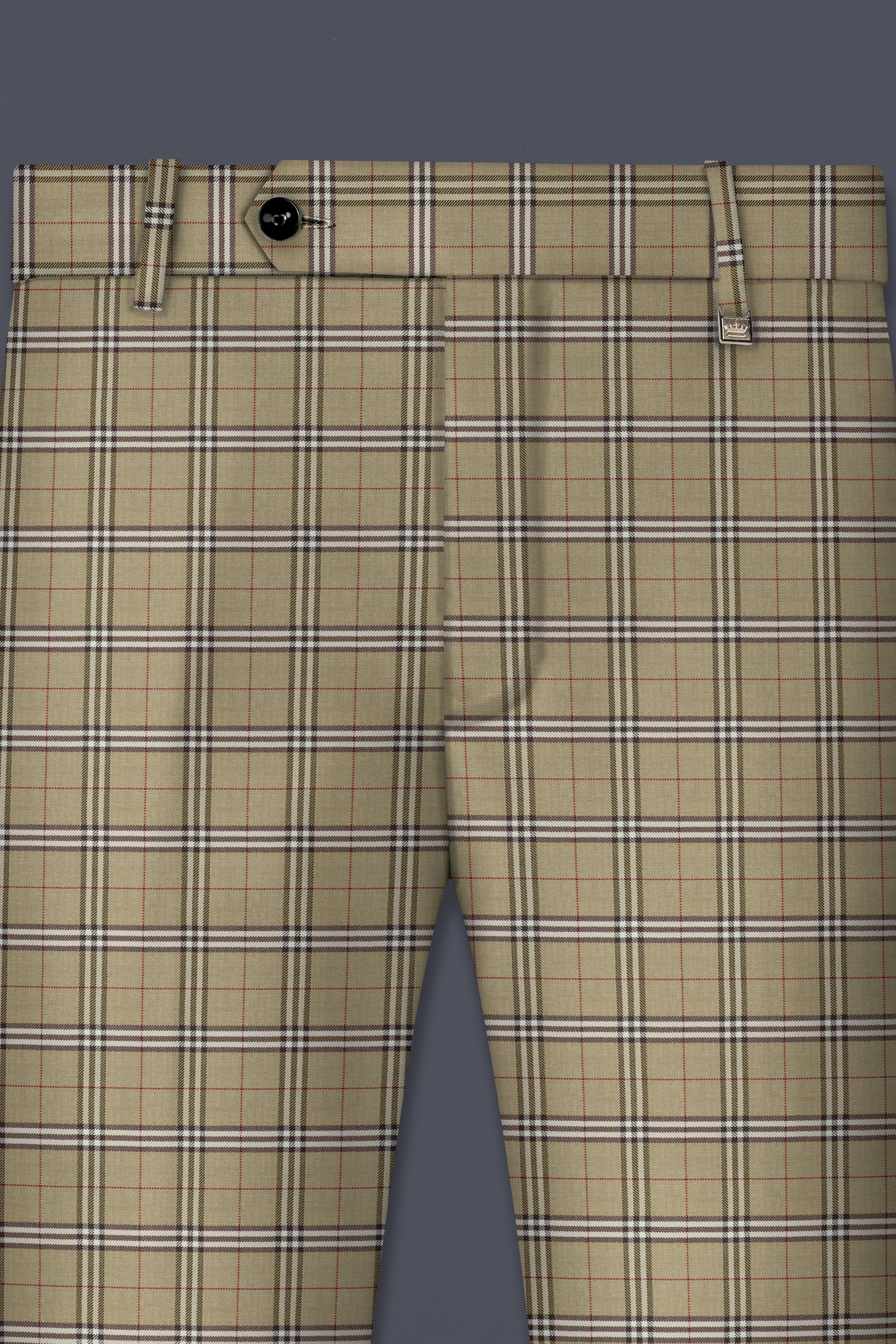 Sandrift Cream with White Plaid Wool Blend Pant