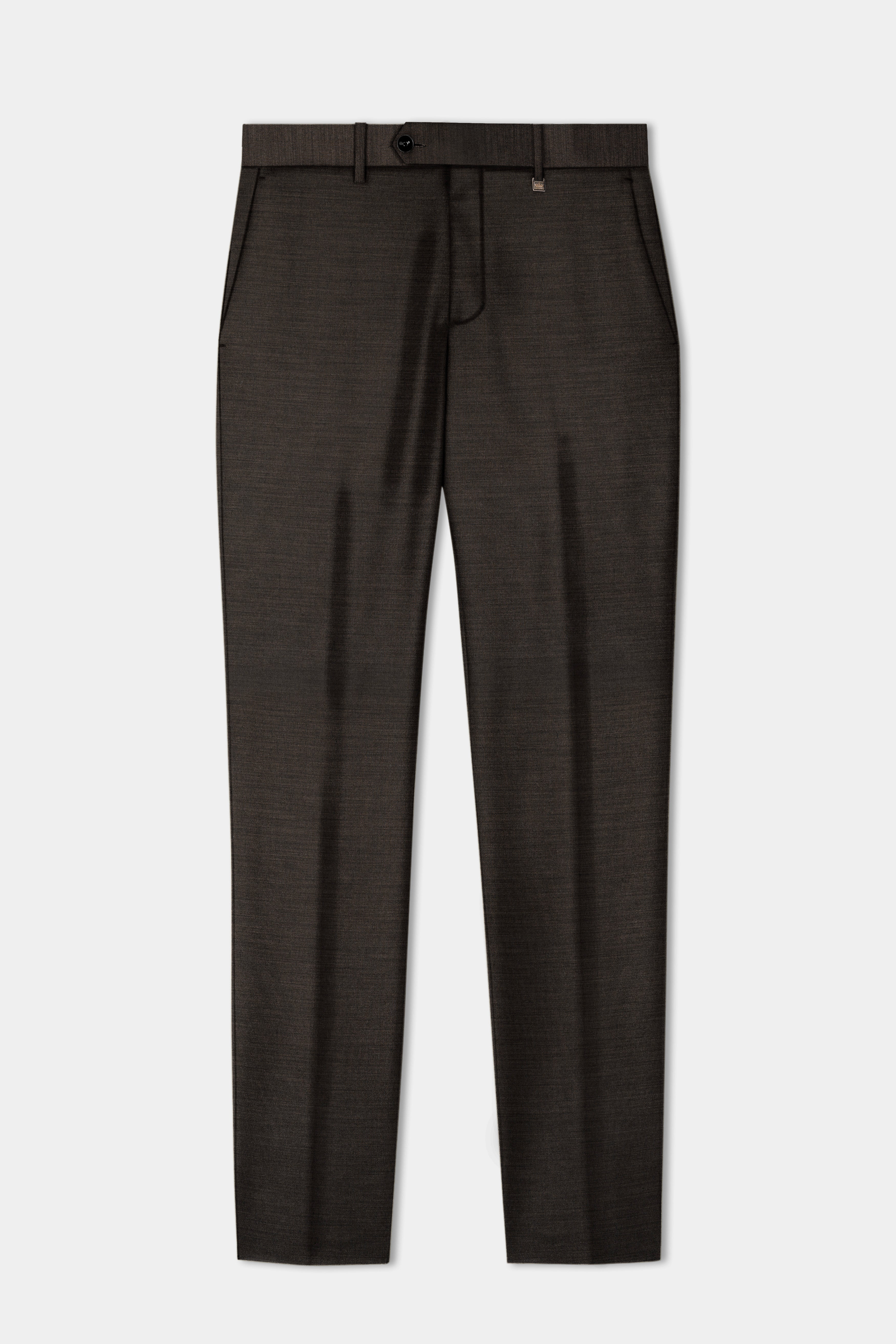 Eclipse Brown Textured Wool Blend Pant