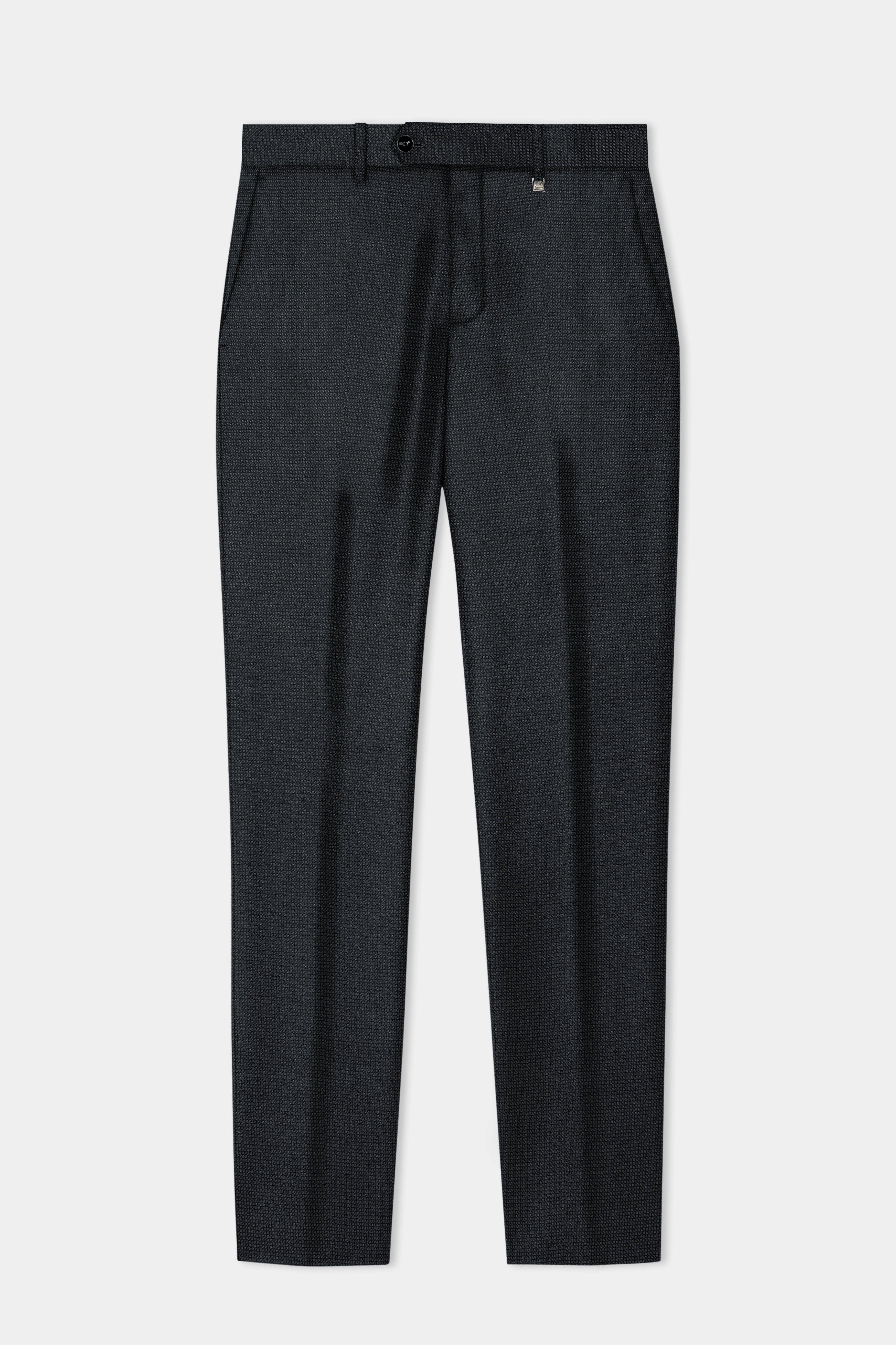 Jade Black Textured Wool Blend Pant