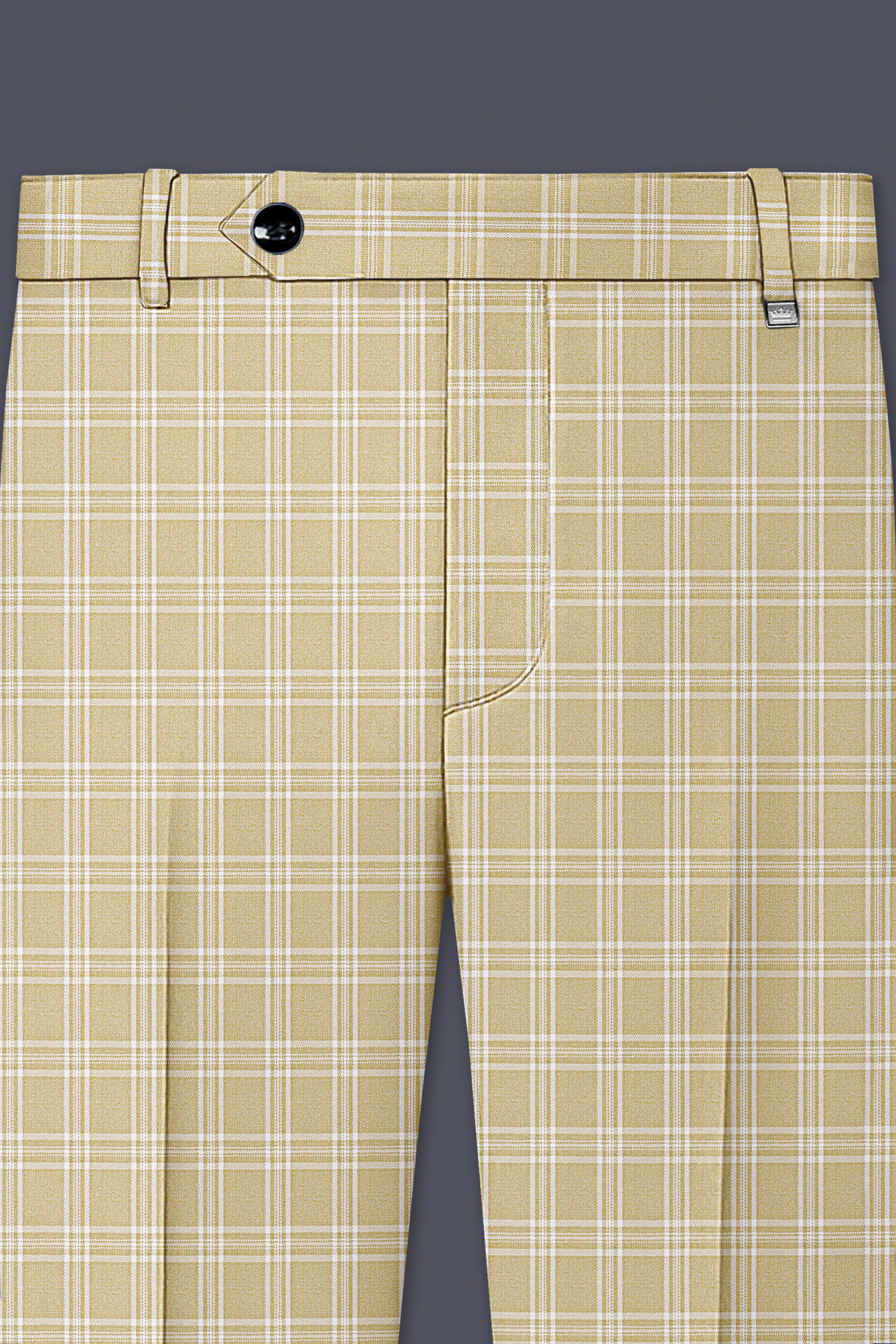 Desert Sand Cream Plaid Wool Blend Pant
