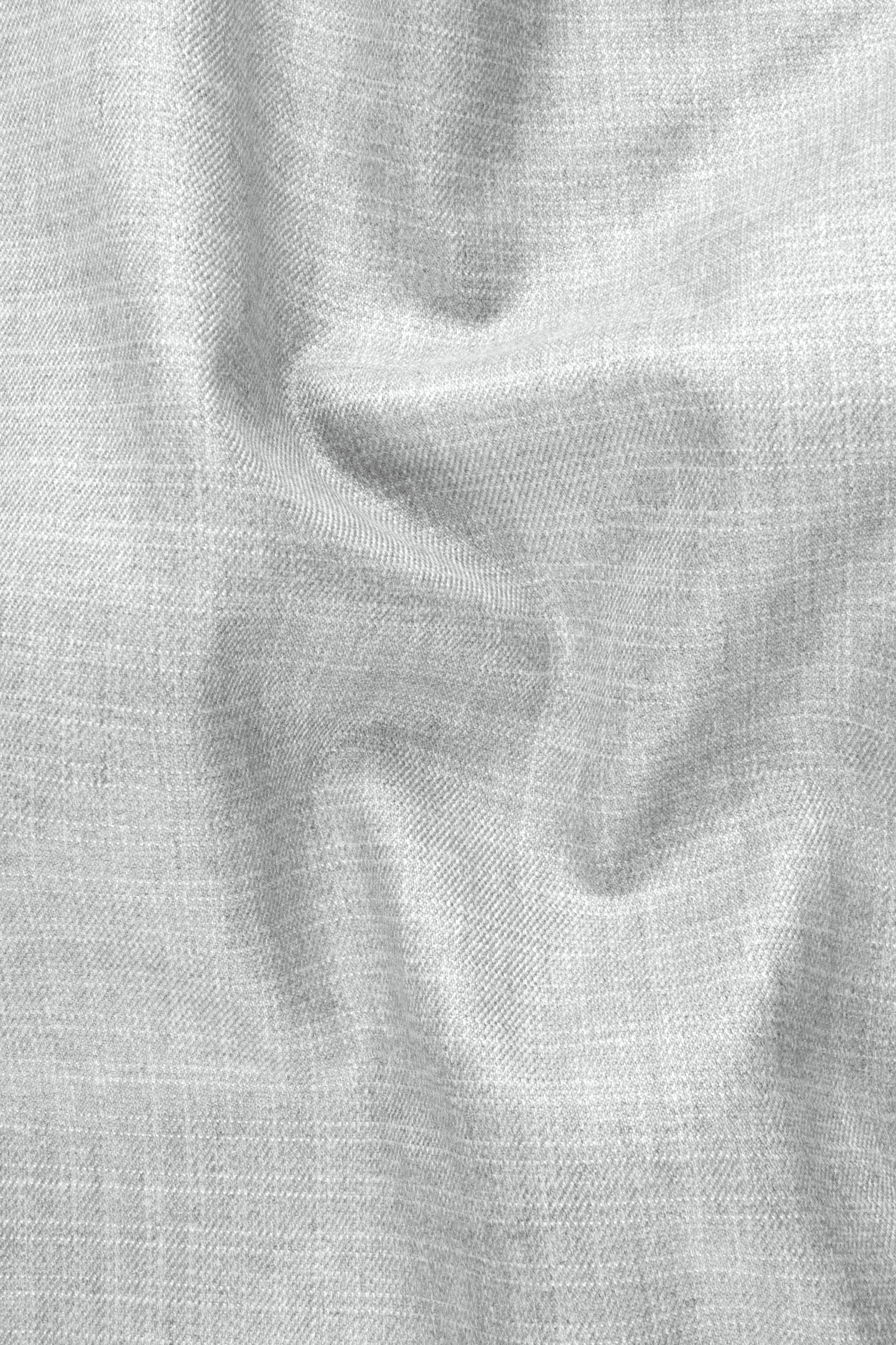 Pastel Gray Textured Wool Blend Pant