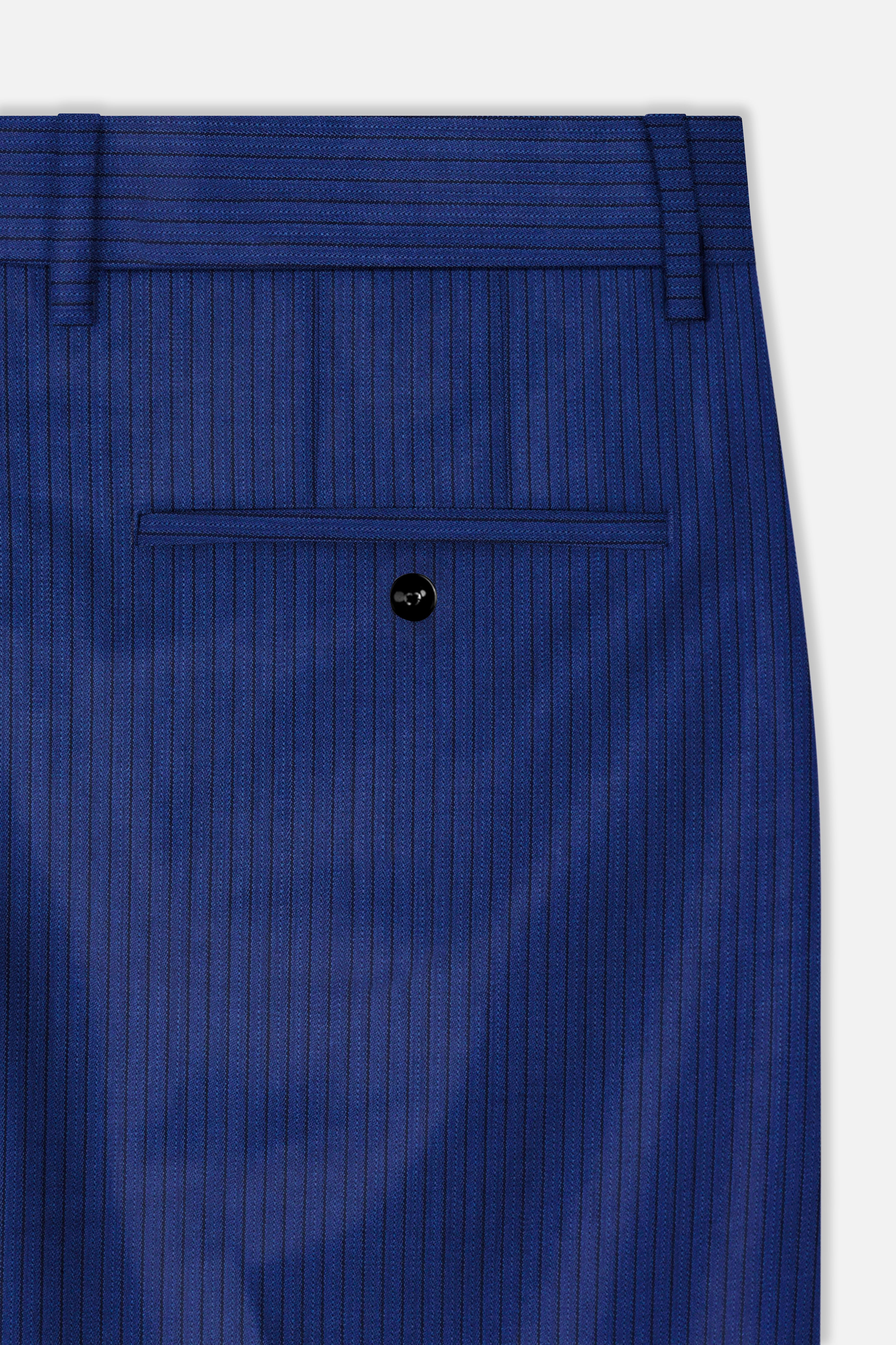 Bunting Blue Striped Wool Blend Pant