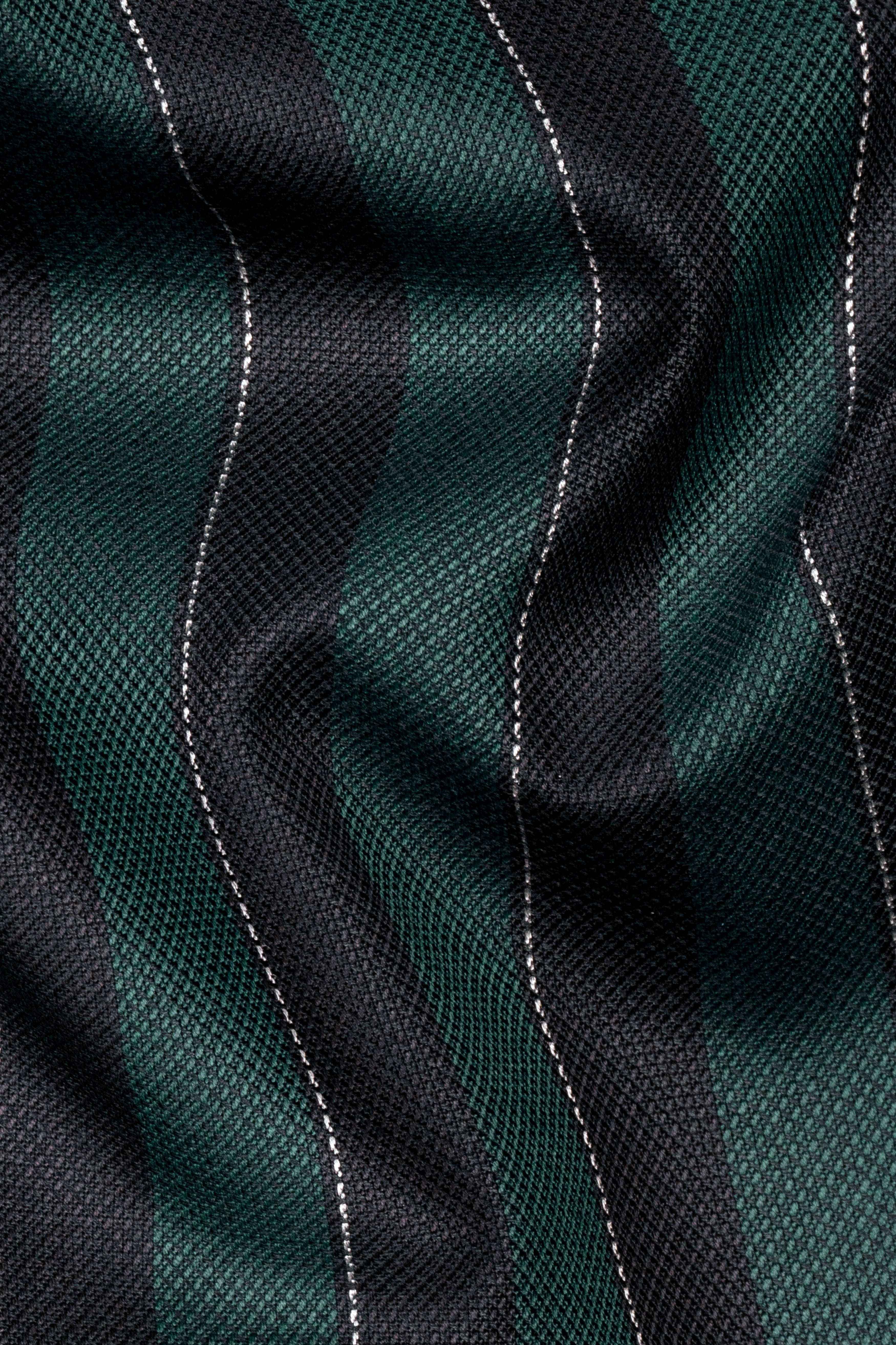 Timber Green With Bunker Black Striped Wool Blend Pant