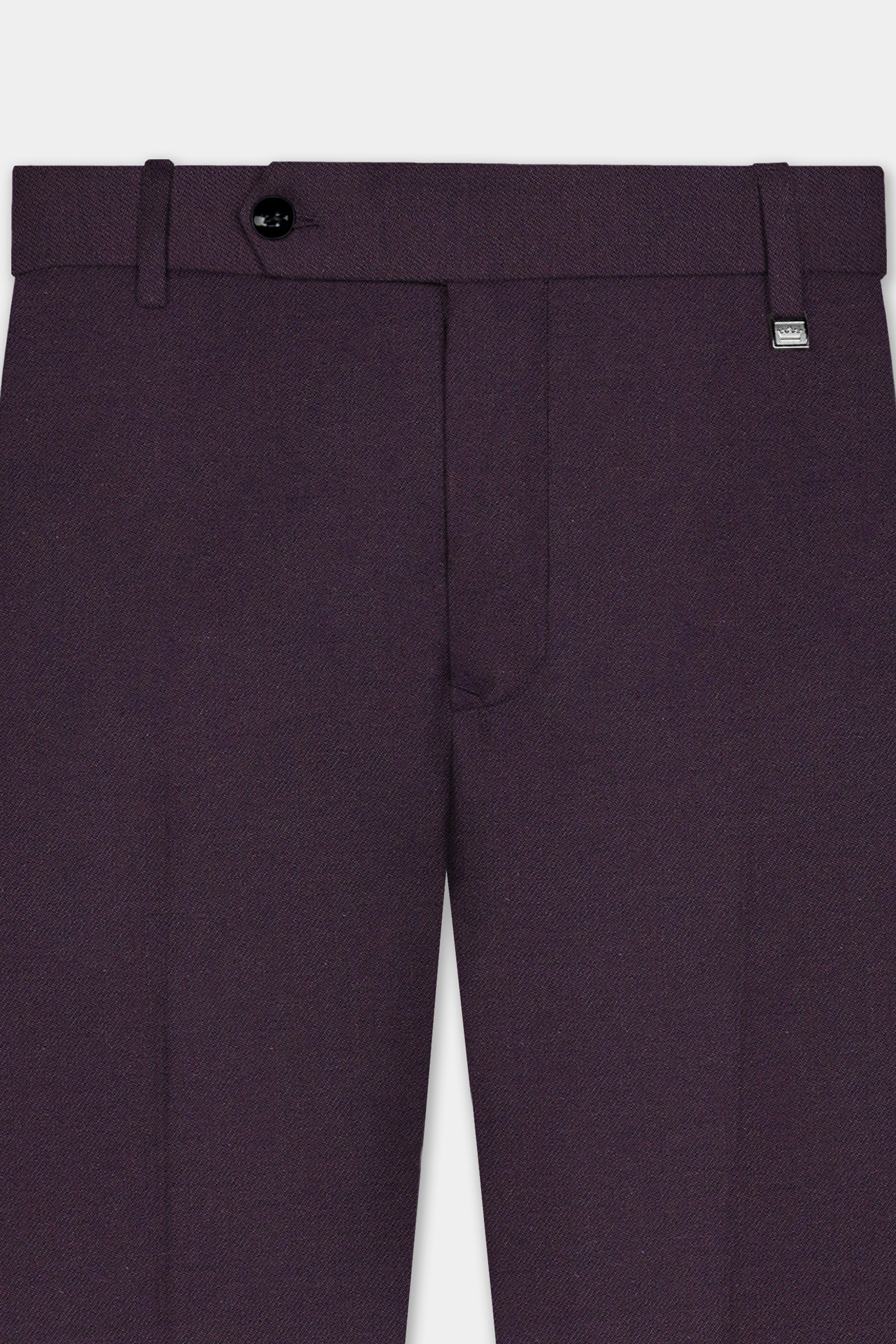 Eminence Purple Solid Wool Blend Stretchable Waistband Pant