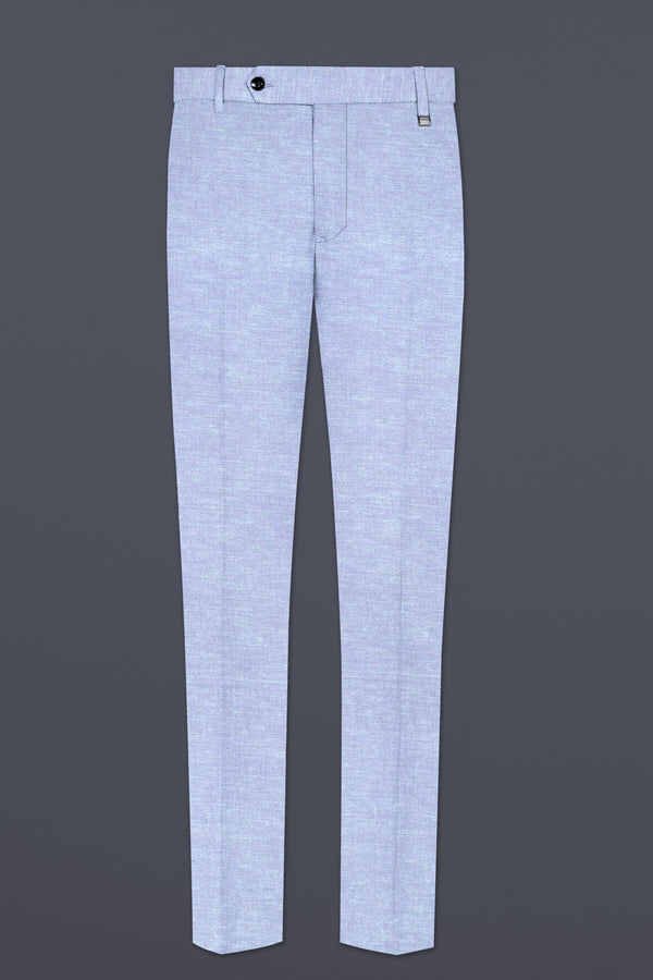 Carolina Blue Textured Cotton Stretchable Waistband Pant