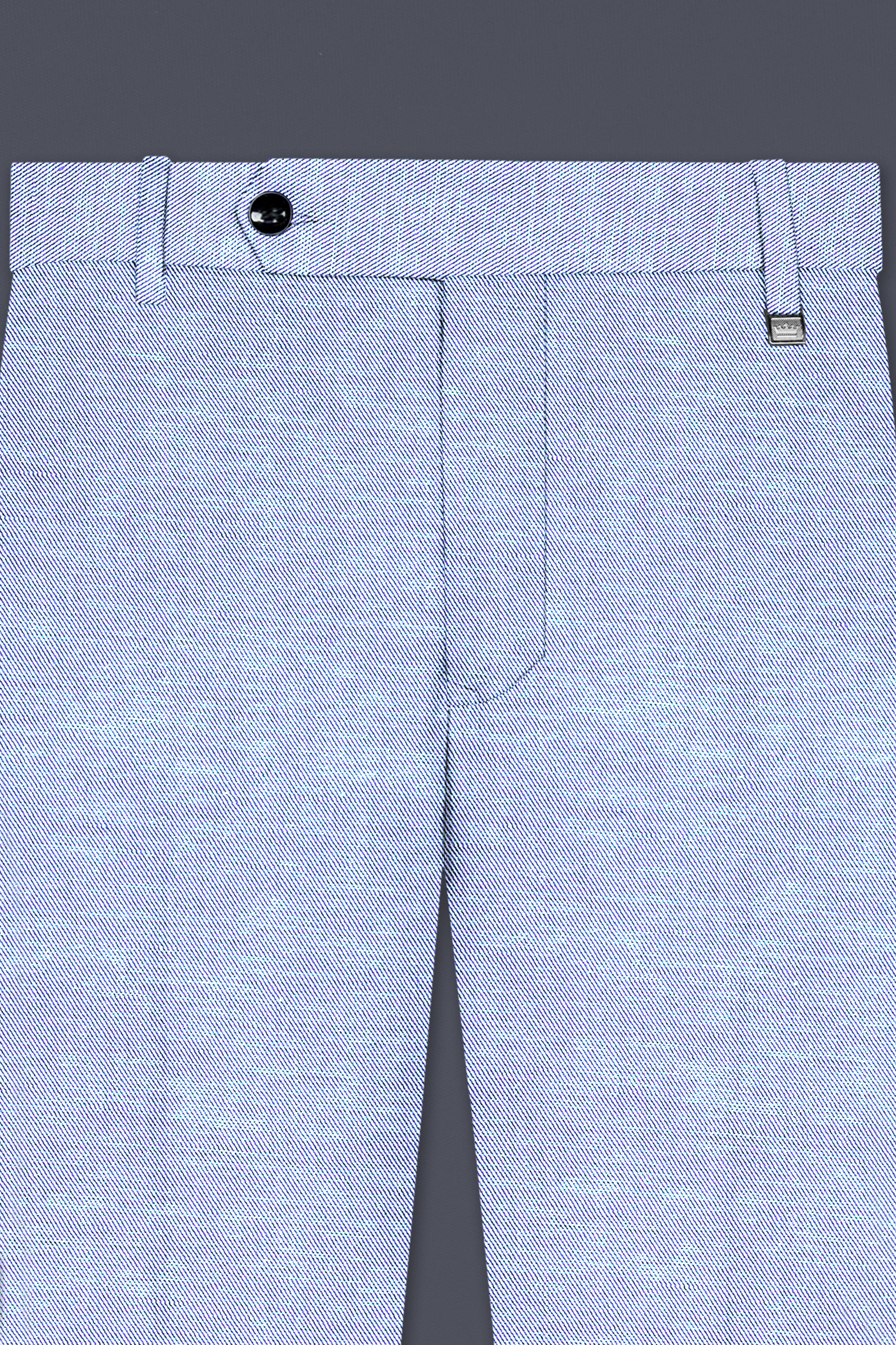 Carolina Blue Textured Cotton Stretchable Waistband Pant