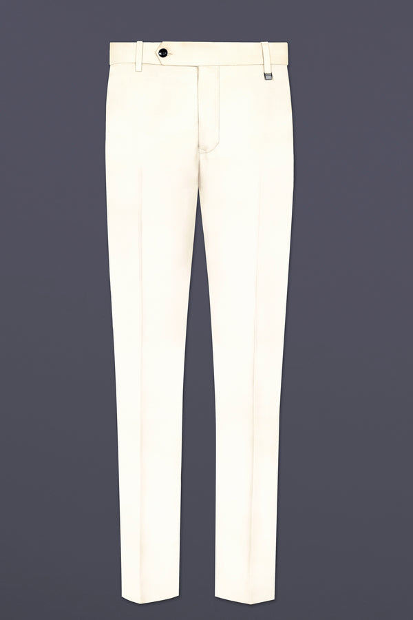 Swizzle Cream Solid Cotton Stretchable Waistband Pant