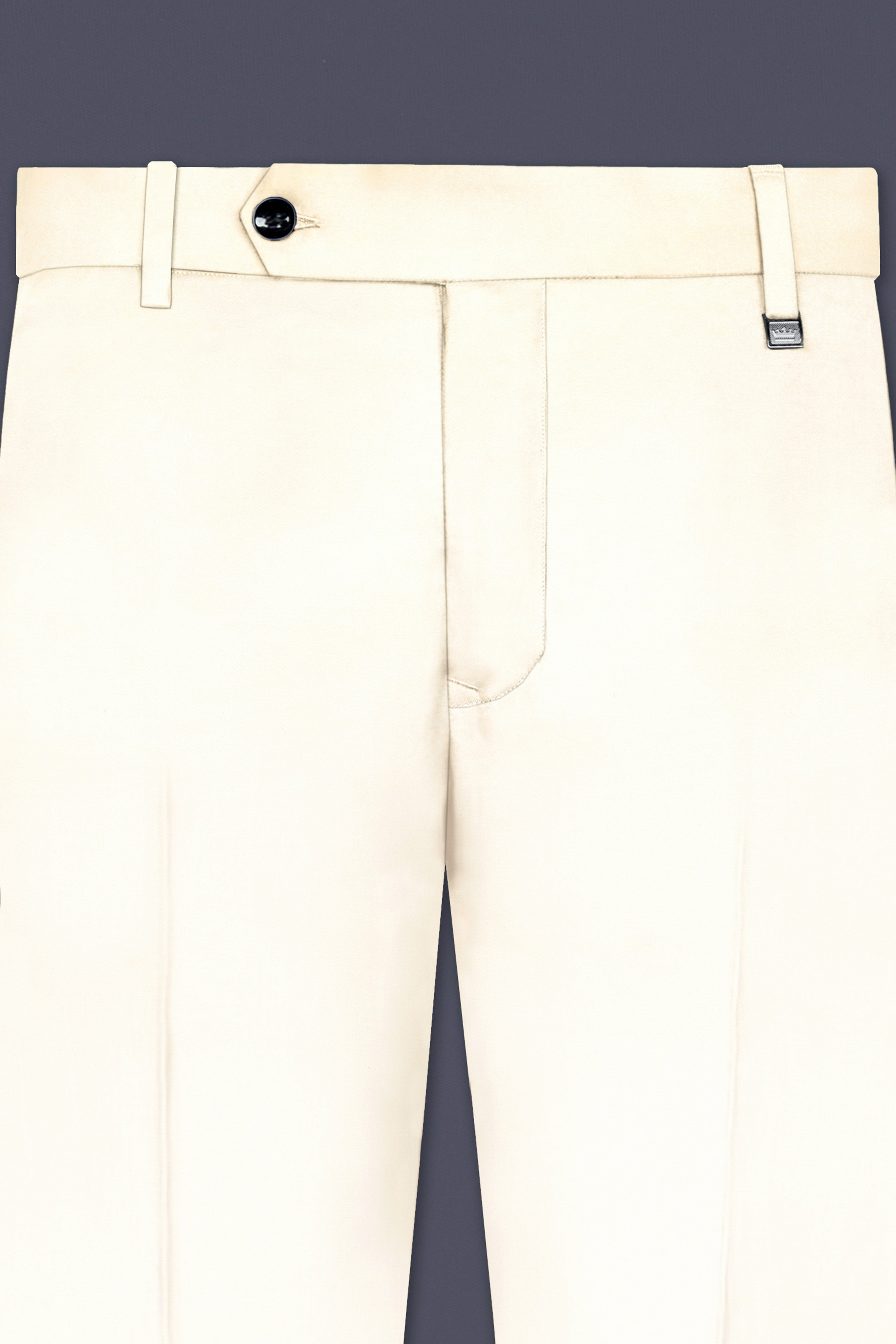 Swizzle Cream Solid Cotton Stretchable Waistband Pant