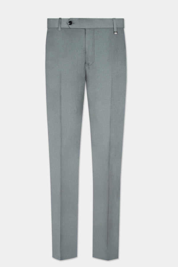 Smokey Gray Solid Cotton Stretchable Waistband Pant