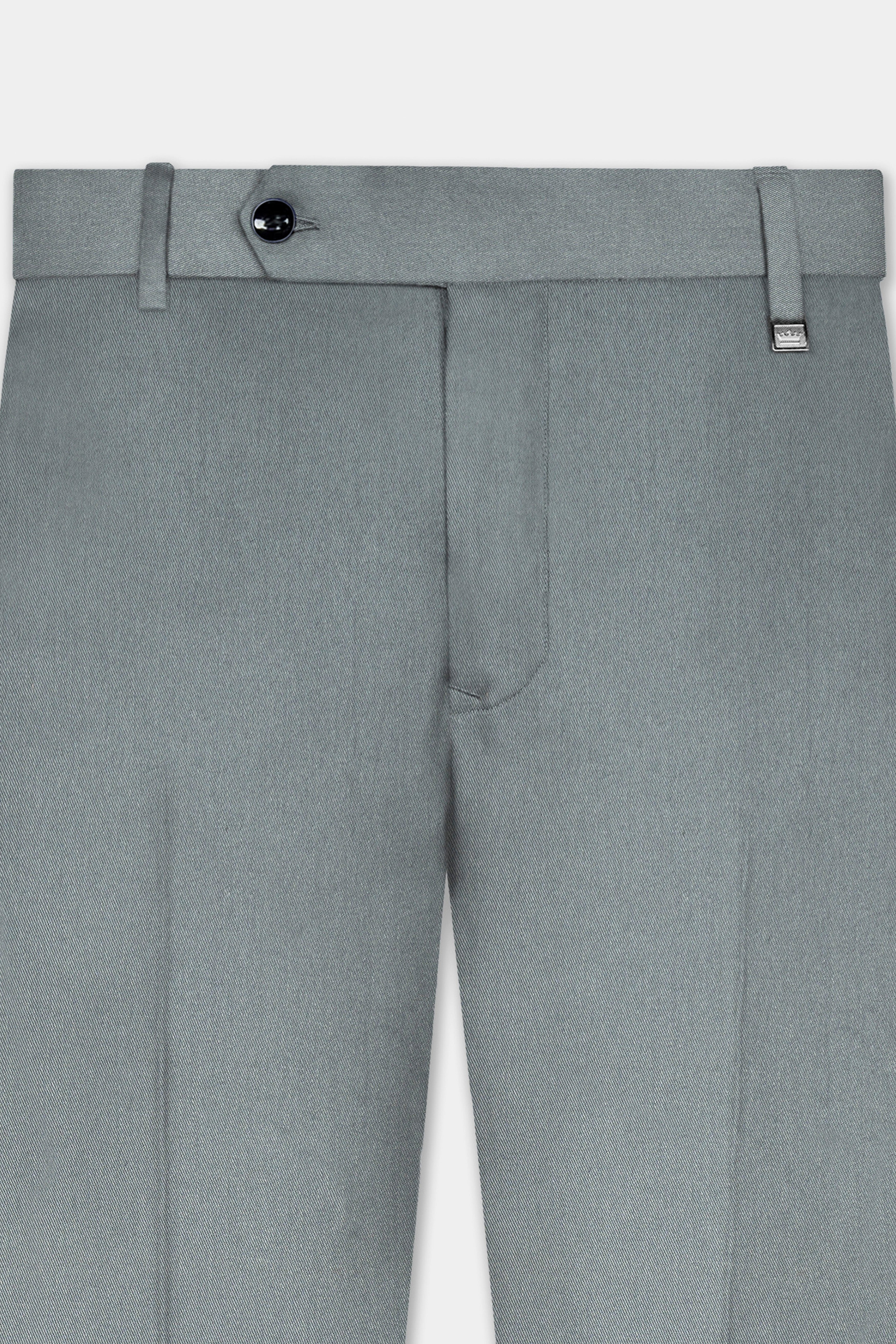 Smokey Gray Solid Cotton Stretchable Waistband Pant