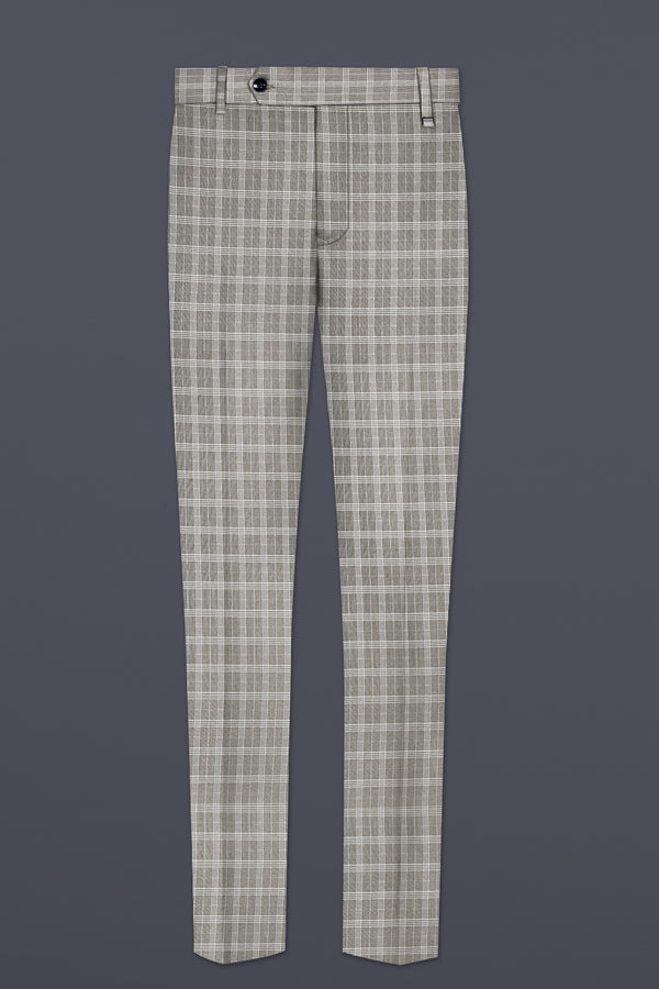 Venus Gray Plaid Wool Rich Stretchable Waistband Pant