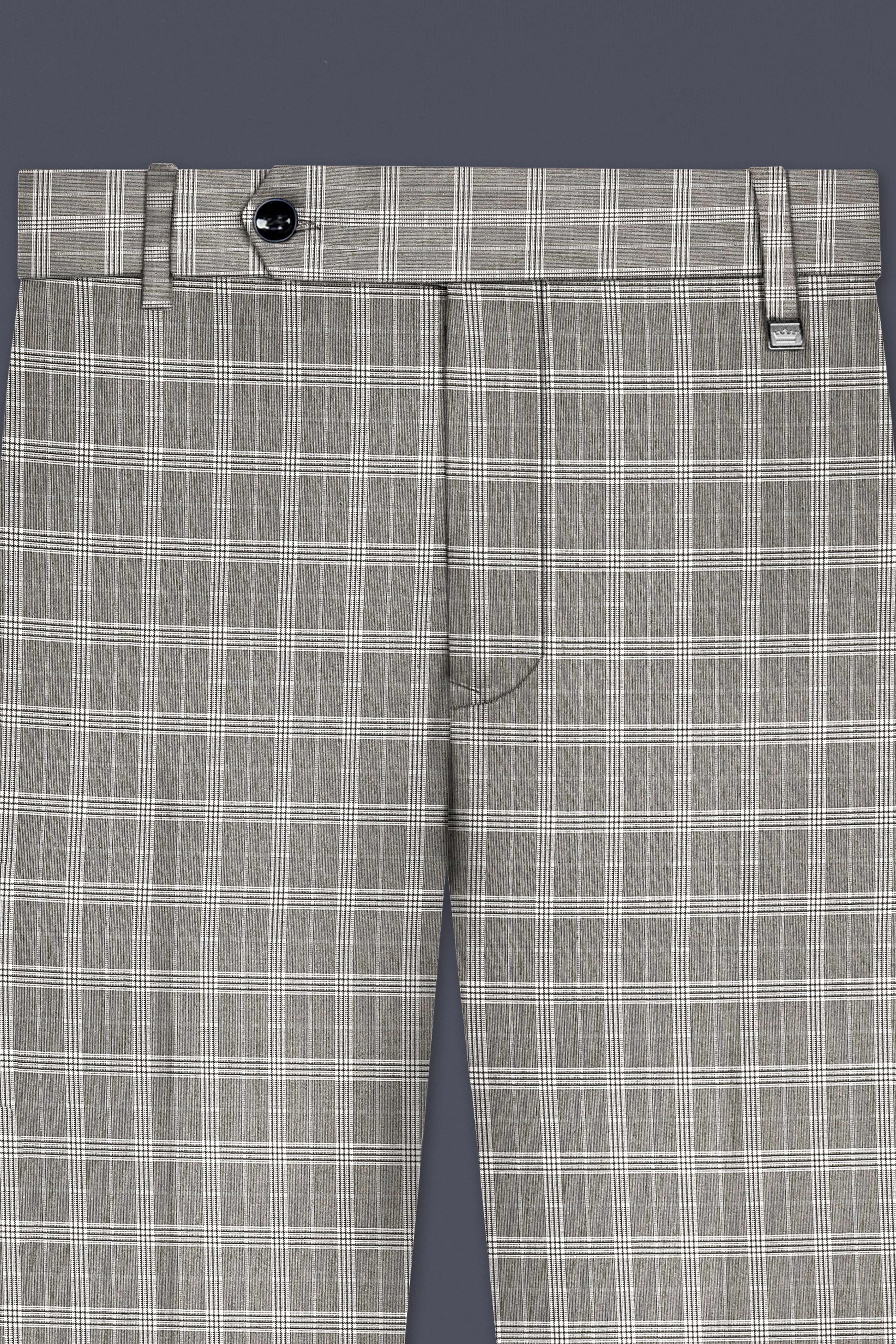 Venus Gray Plaid Wool Rich Stretchable Waistband Pant