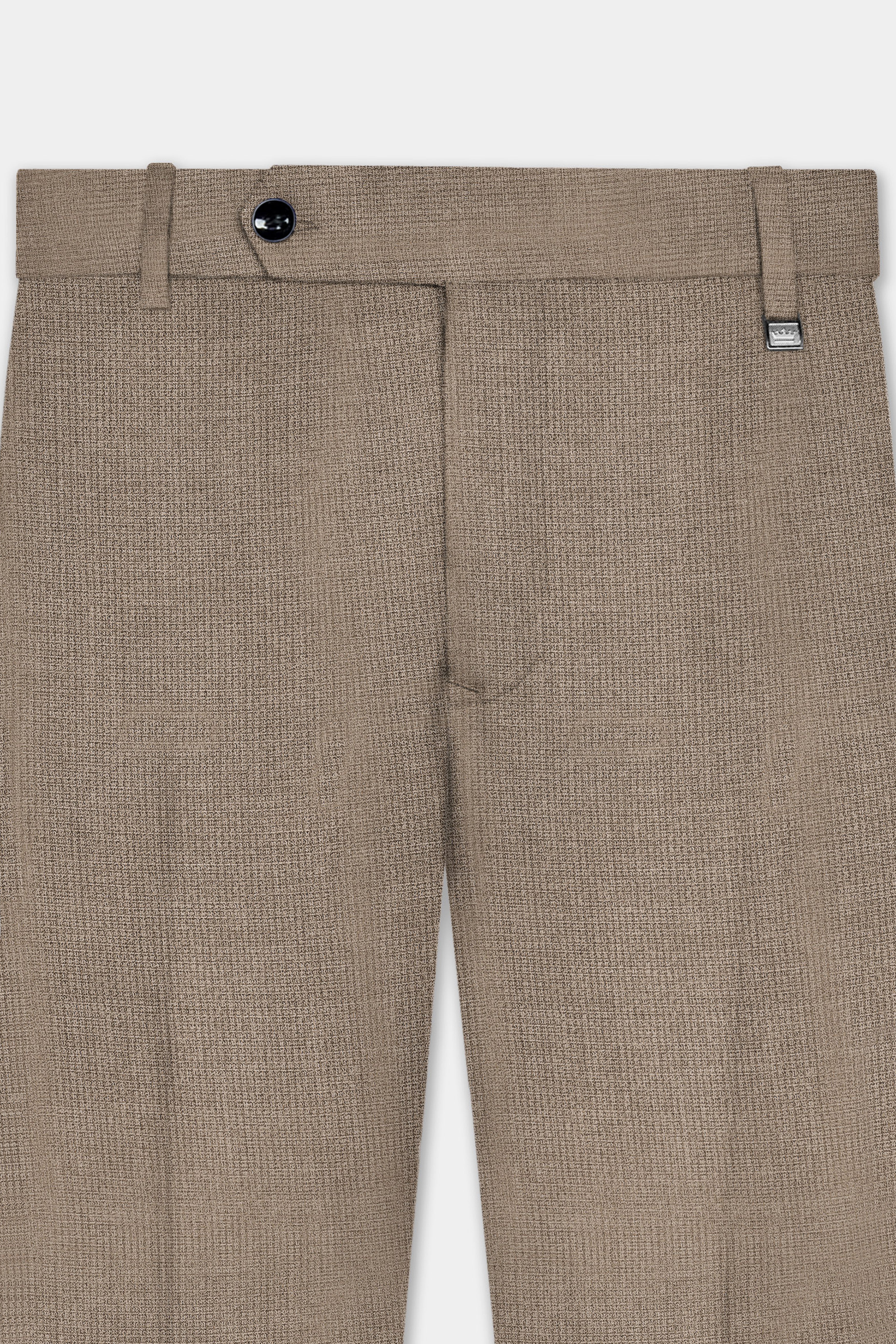 Cinereous Brown Textured Wool Rich Pant