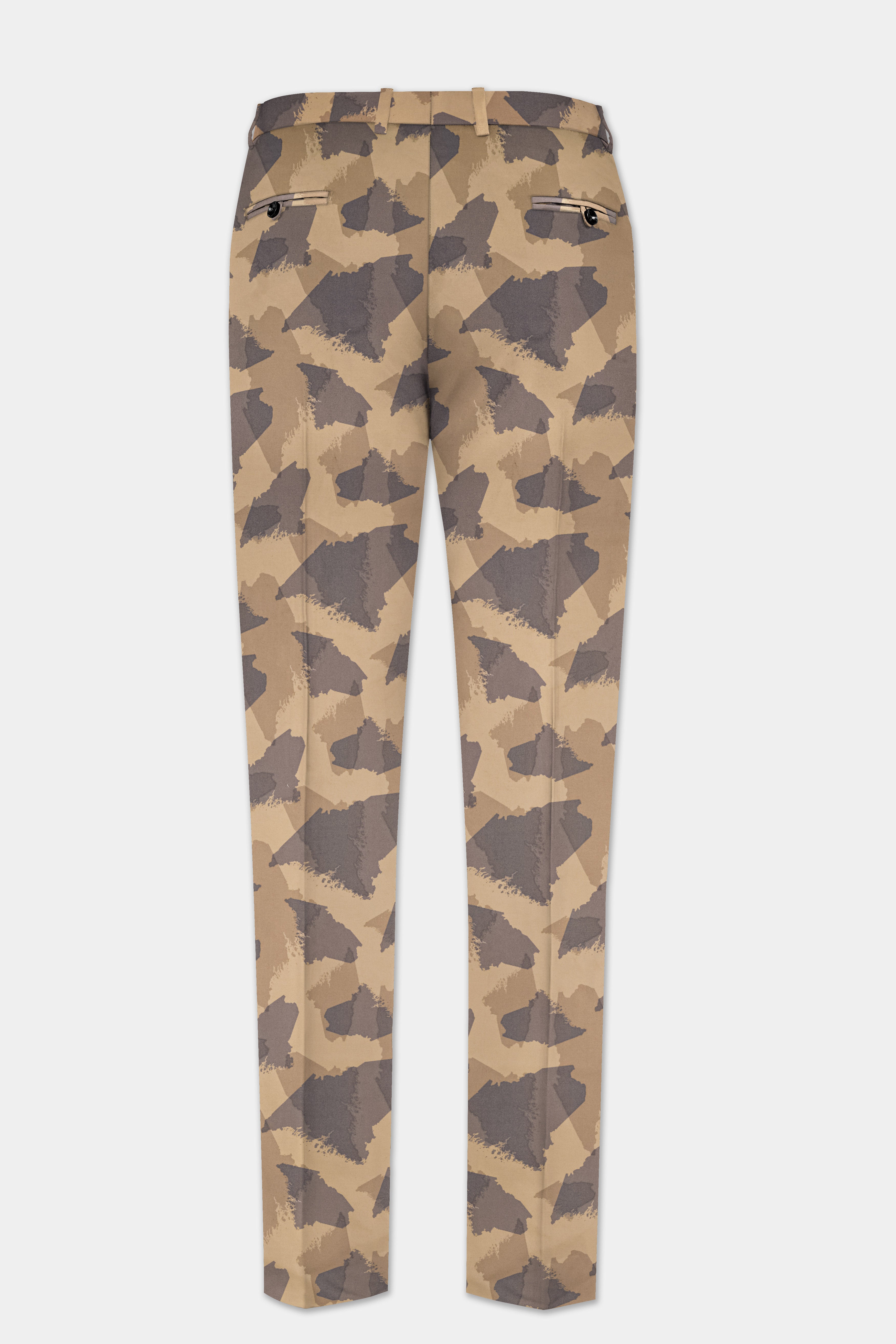 Mongoose Cream And Scorpion Brown Camouflage Printed Cotton Pant