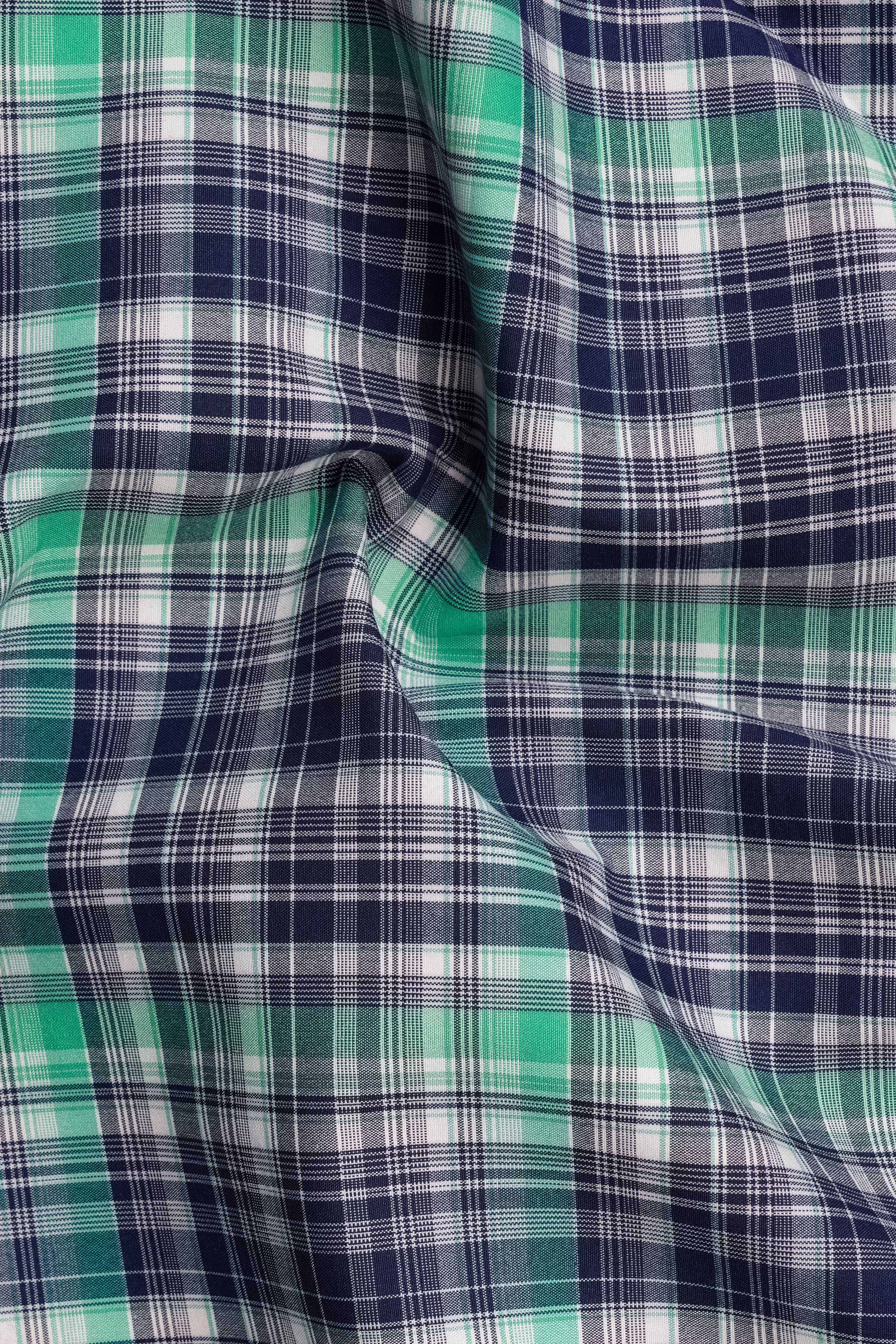 Lochinvar Green And Royal Blue Printed Cotton Pant