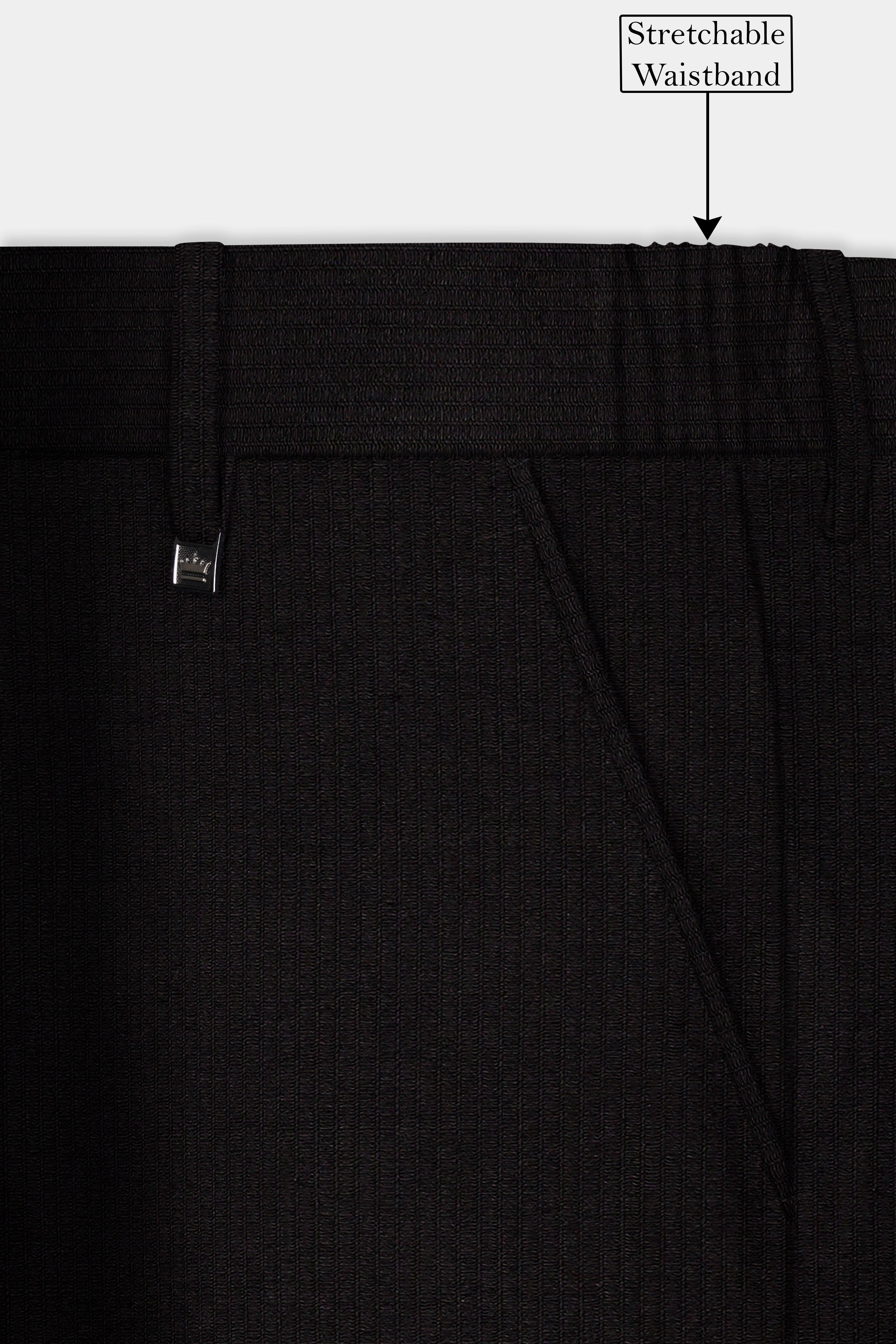 Jade Black Plaid Cotton Stretchable Waistband Pant