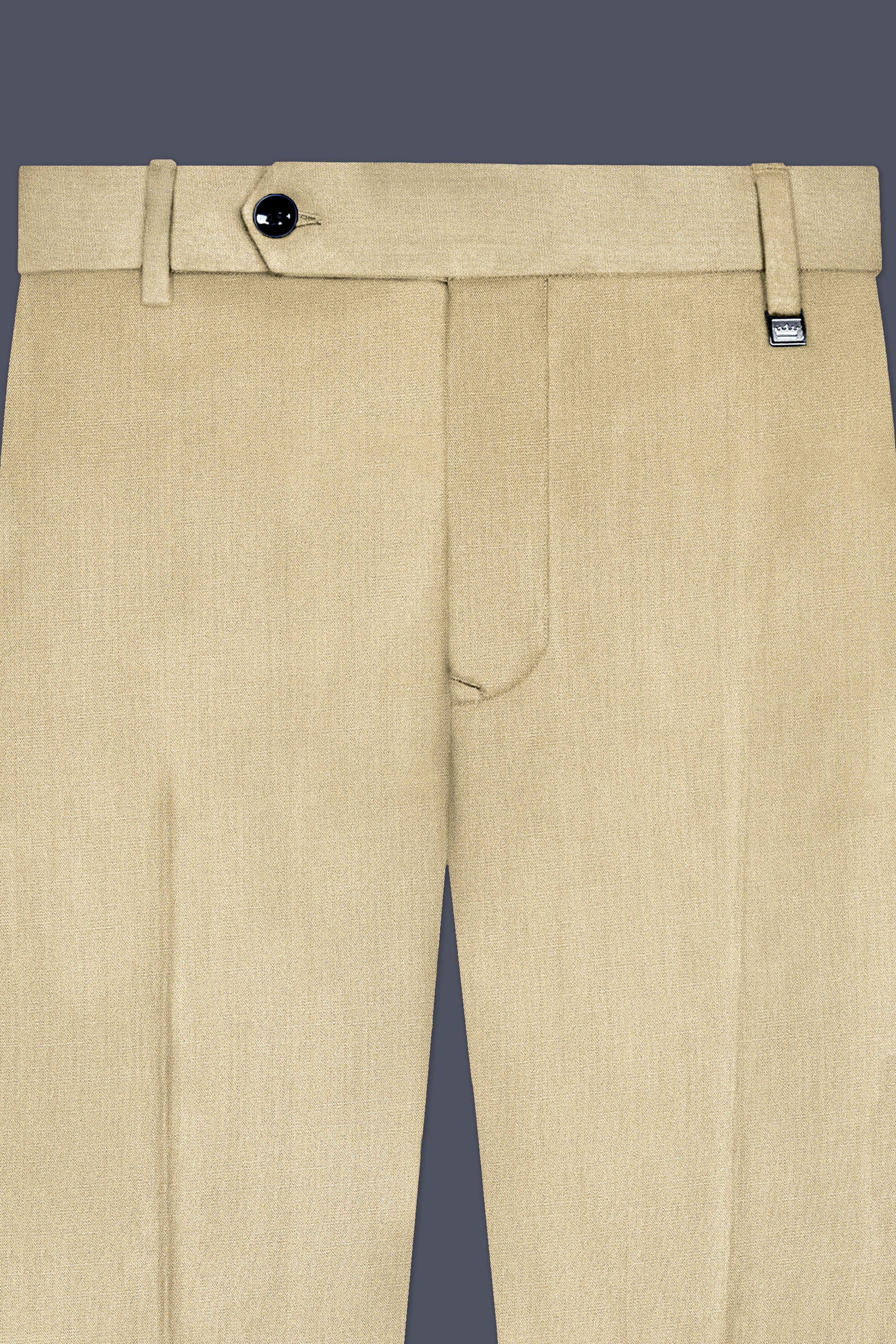 Ecru Classic-Pavlova Cream Solid Wool Rich Stretchable Waistband Pant