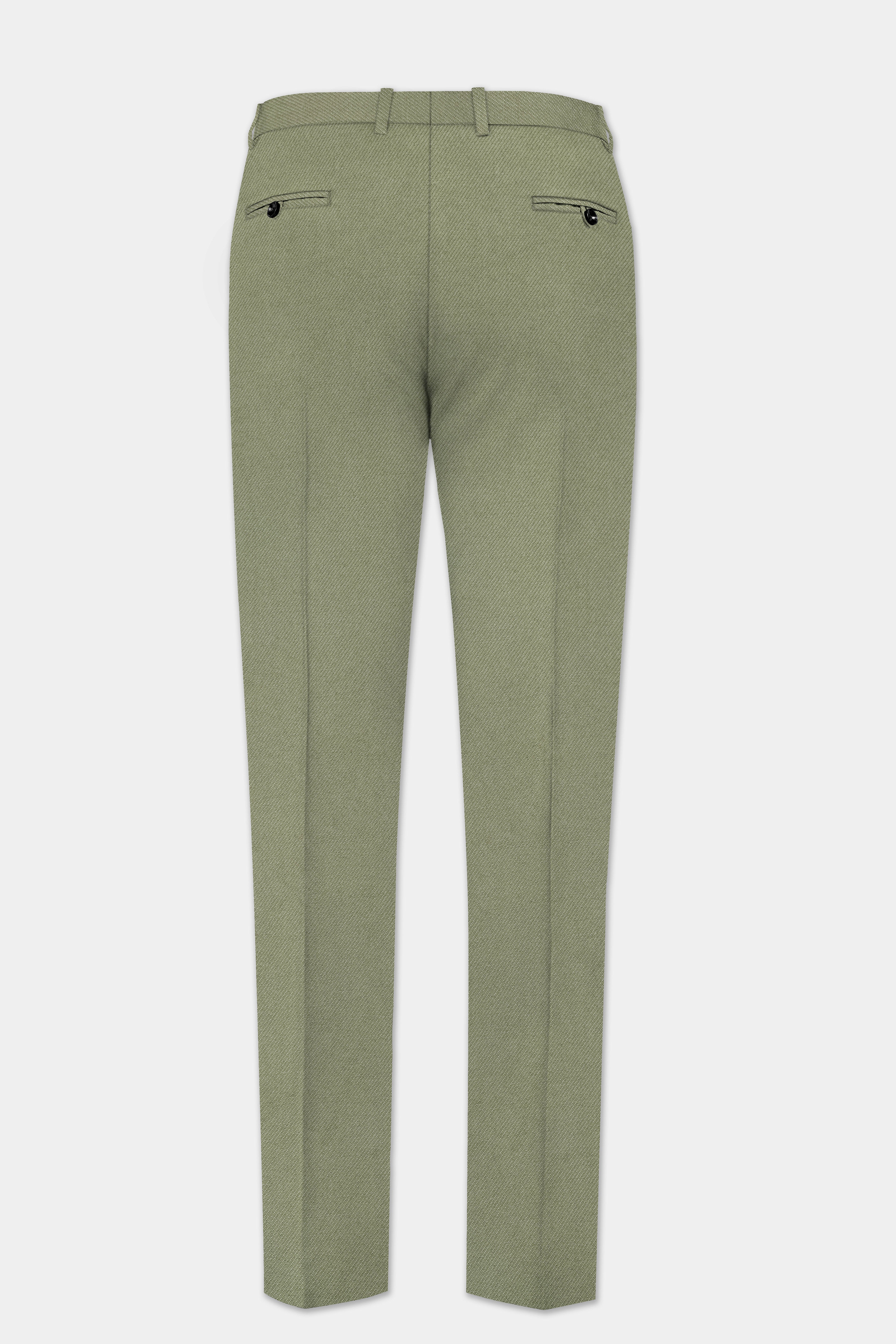 Georgette-Limed Ash Green Solid Cotton Stretchable Waistband Pant