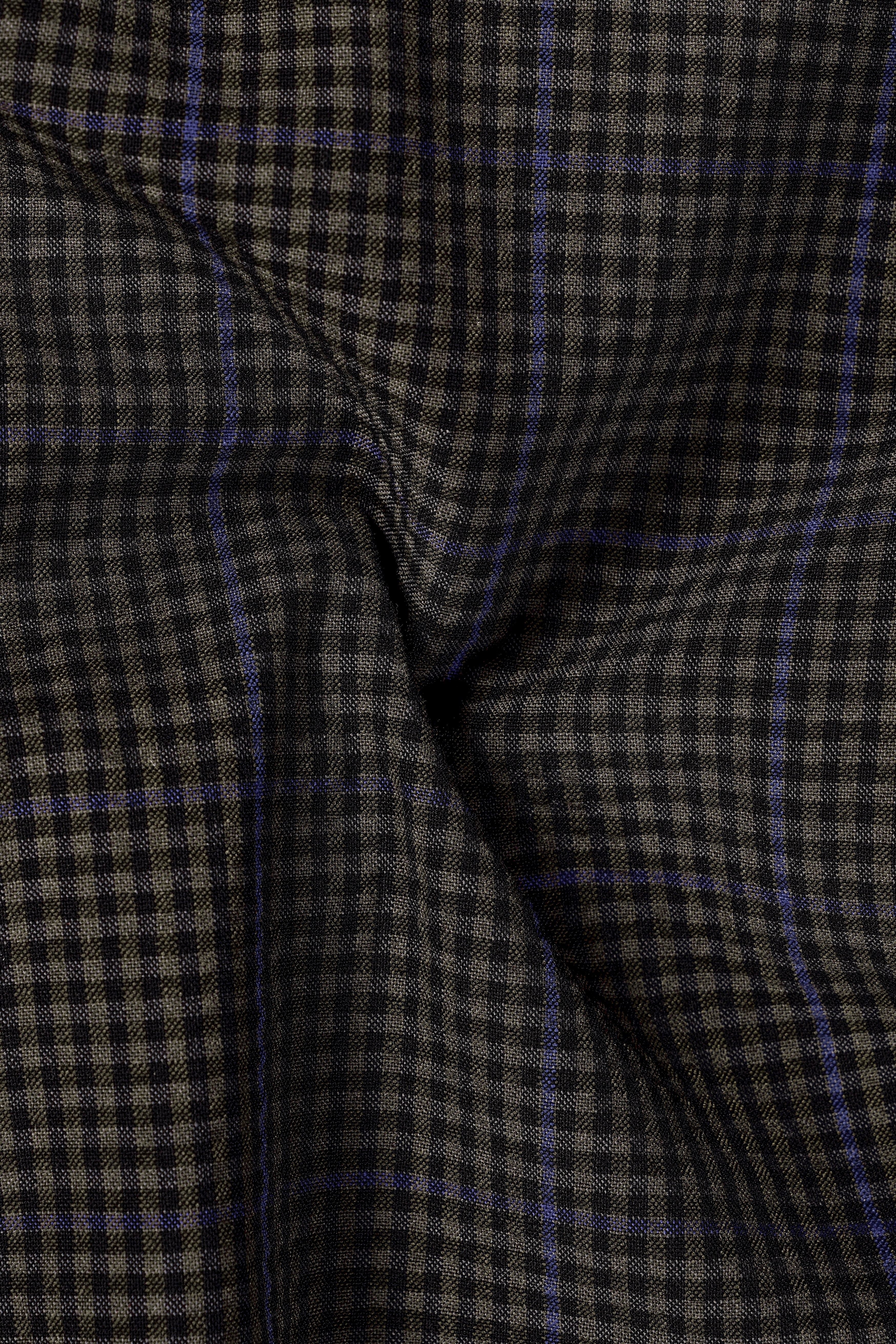 Allegro-Piano Brown Gingham Plaid Cotton Stretchable Waistband Pant