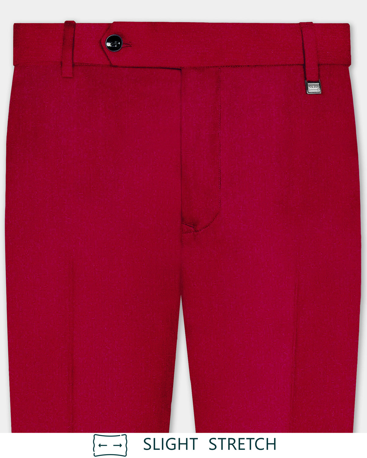 Vermilion-Chili Red Solid Premium Wool Blend Pant For Men.