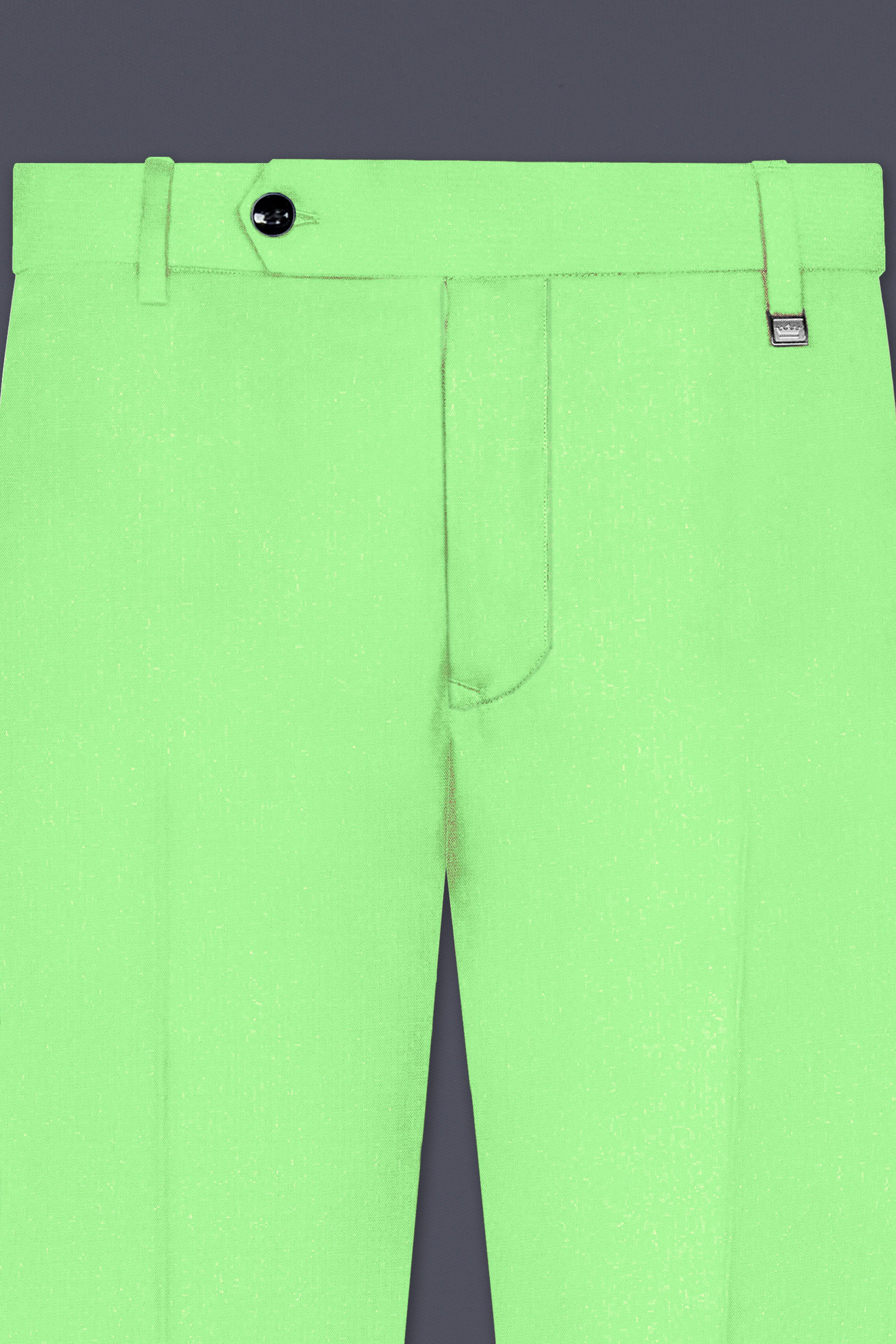 Emerald-Mint Green Solid Wool Rich Stretchable Waistband Pant