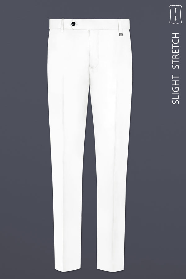 Off White Solid Wool Rich Slight Stretch Waistband Pant