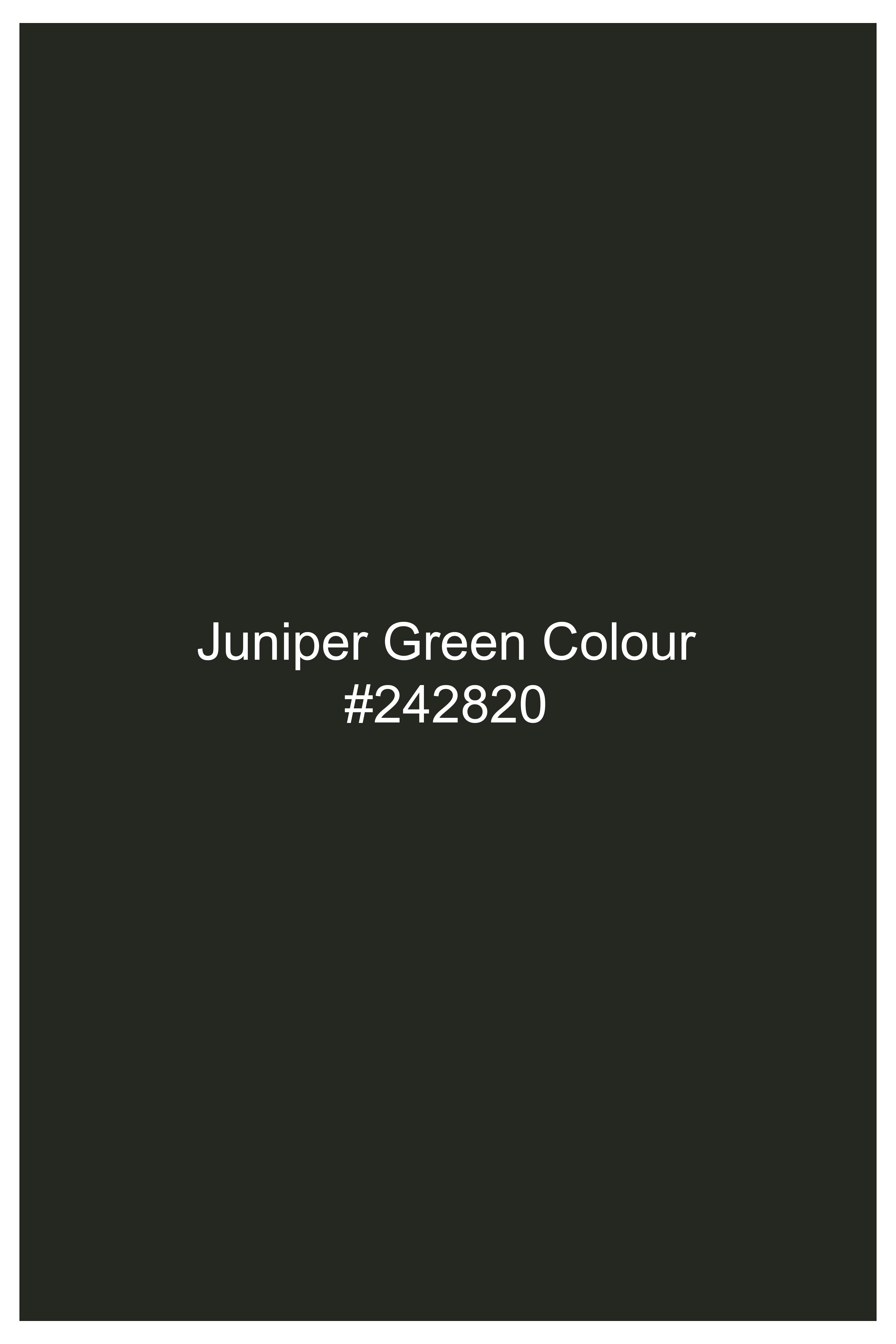 Verdant Majesty-Juniper Green Solid Wool Rich Slight Stretch Waistband Pant