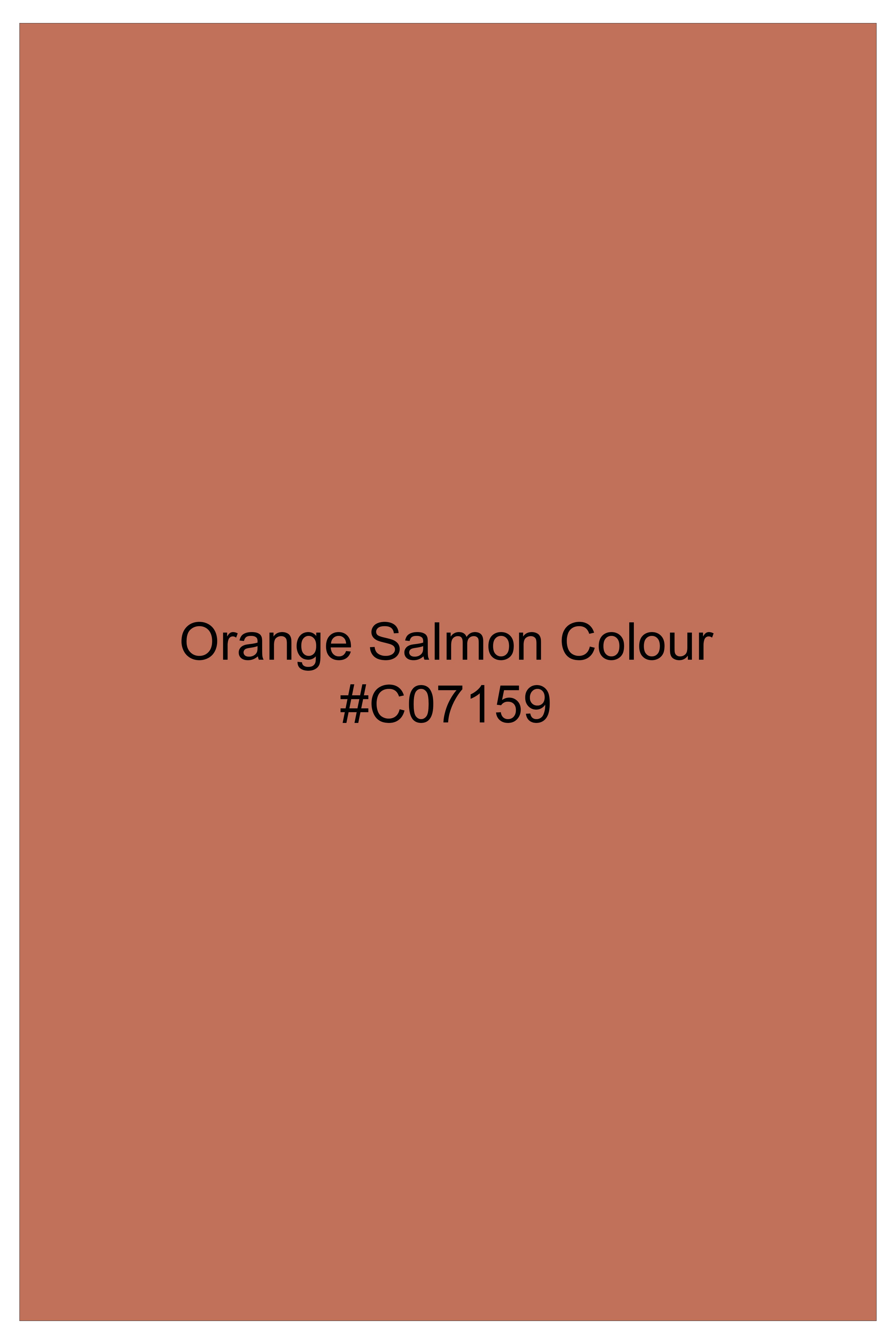 Spiced Sunset-Salmon Orange Solid Wool Rich Slight Stretch Waistband Pant