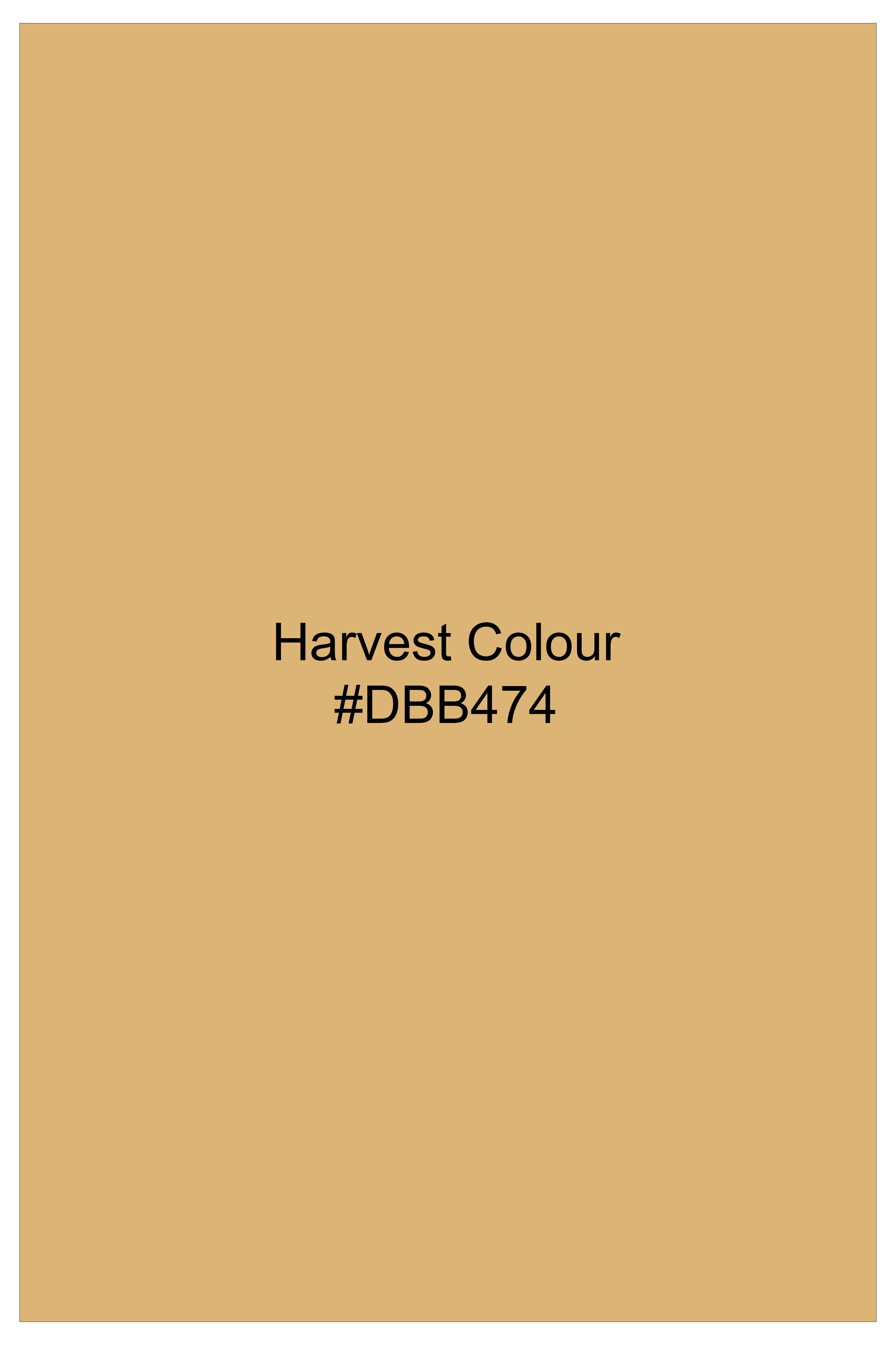 Saffron-Harvest Yellow Solid Wool Rich Stretchable traveler Pant