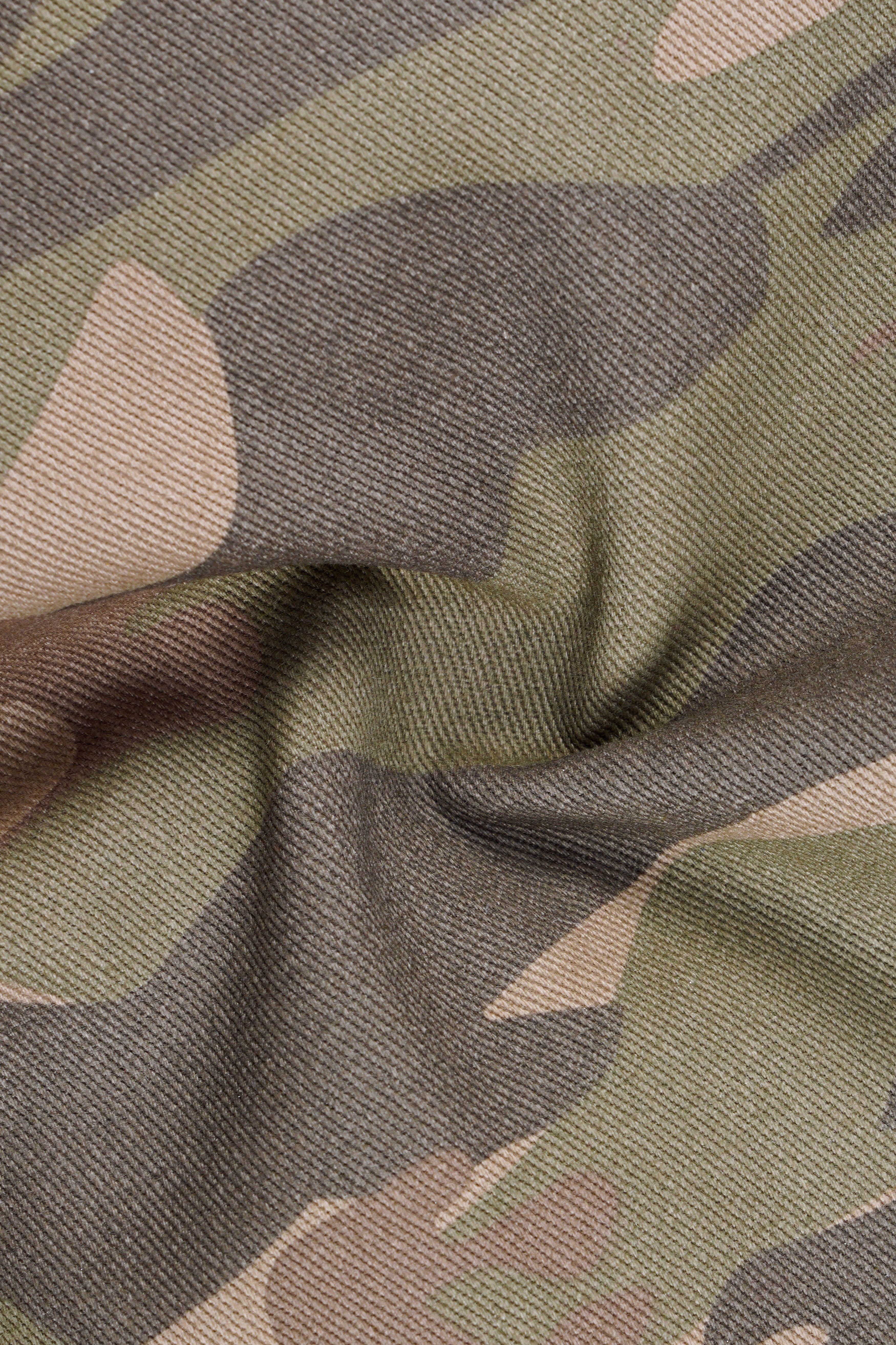 Crocodile Brown And Wenge Camouflage Printed Cotton Stretchable Waistband Pant