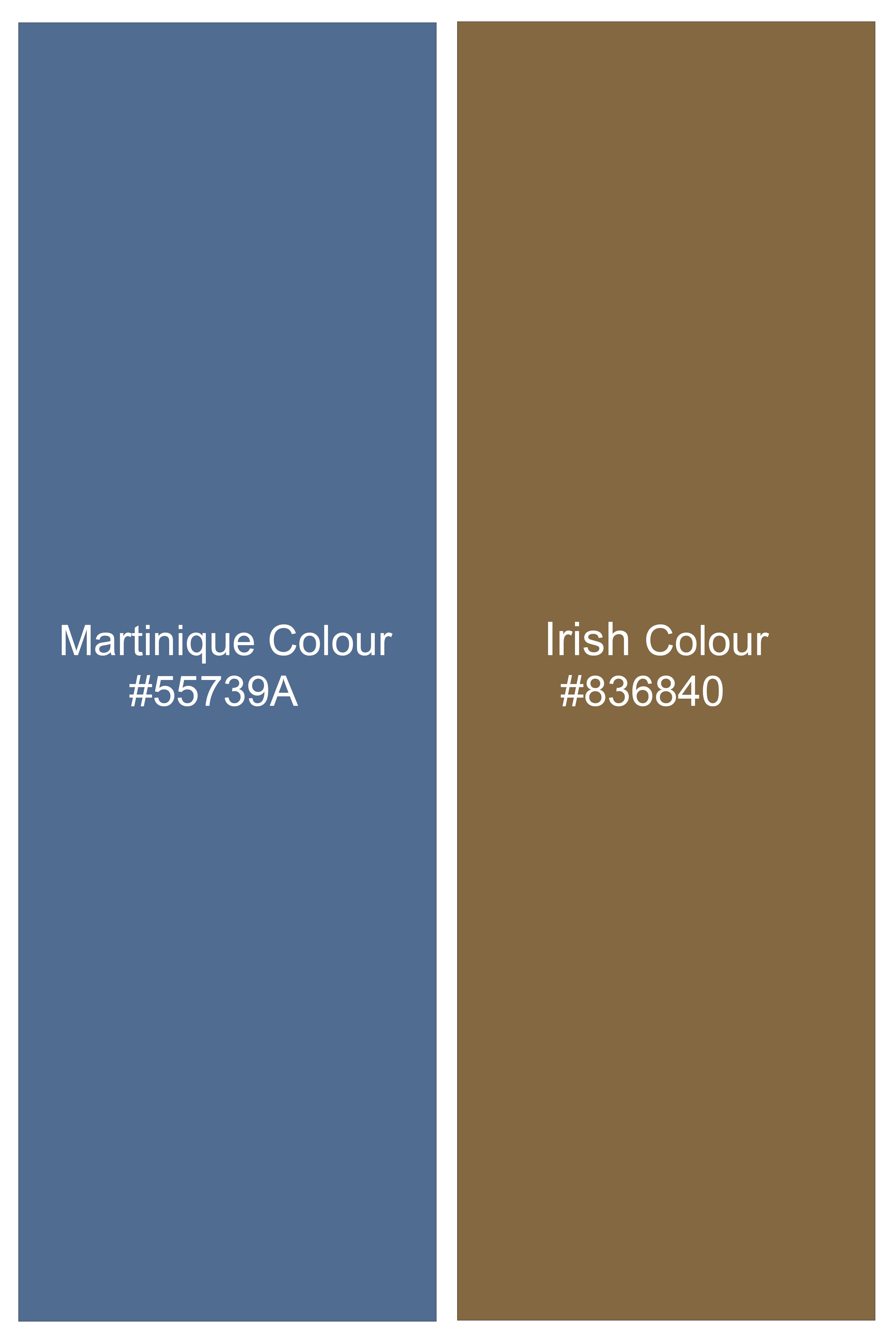 Martinique Blue And Irish Brown Camouflage Printed Stretchable Waistband Pant