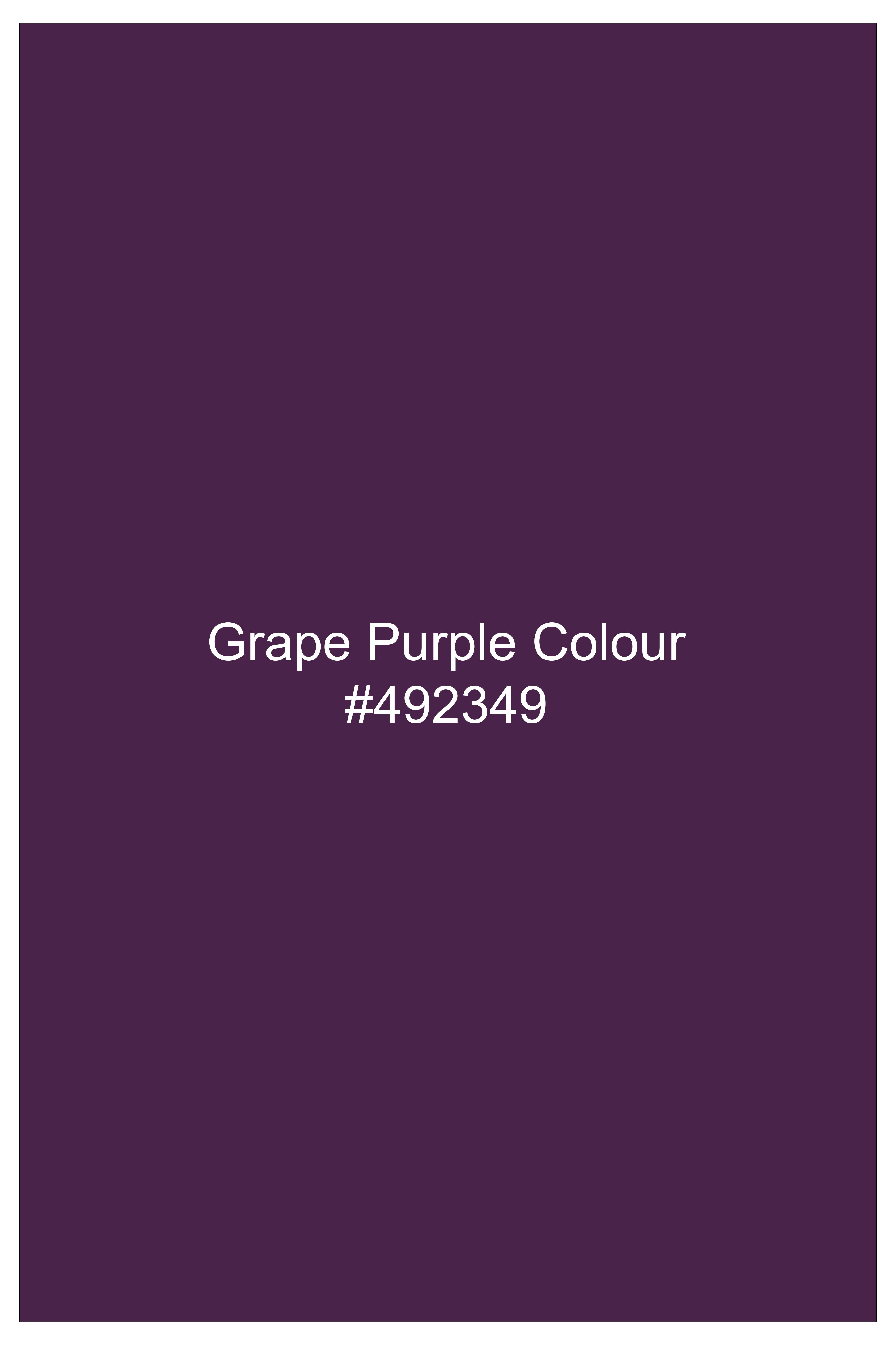 Orchid-Grape Purple Solid Wool Rich Stretchable traveler Pant