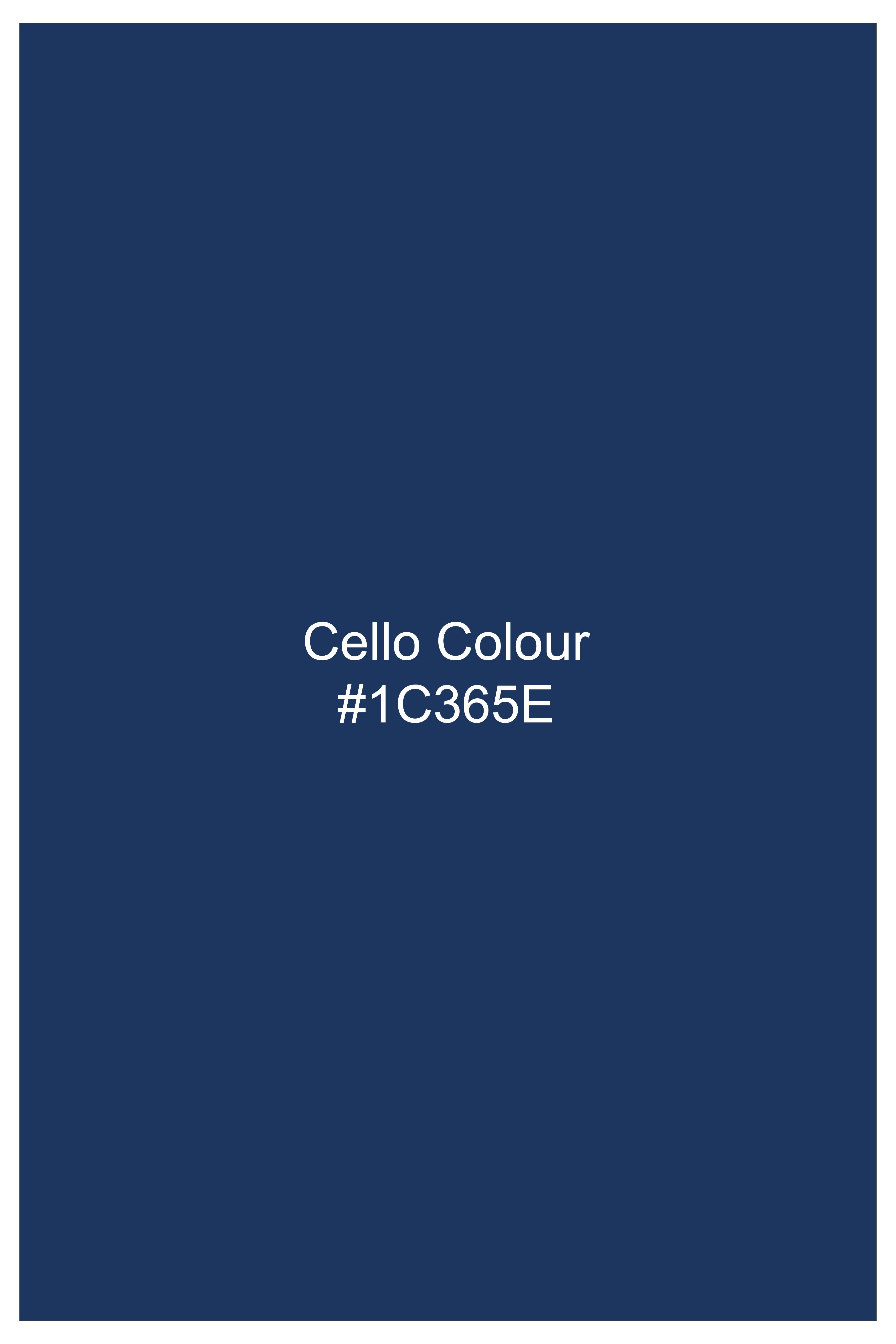 Marinoir-Cello Blue Solid Wool Rich Stretchable traveler Pant