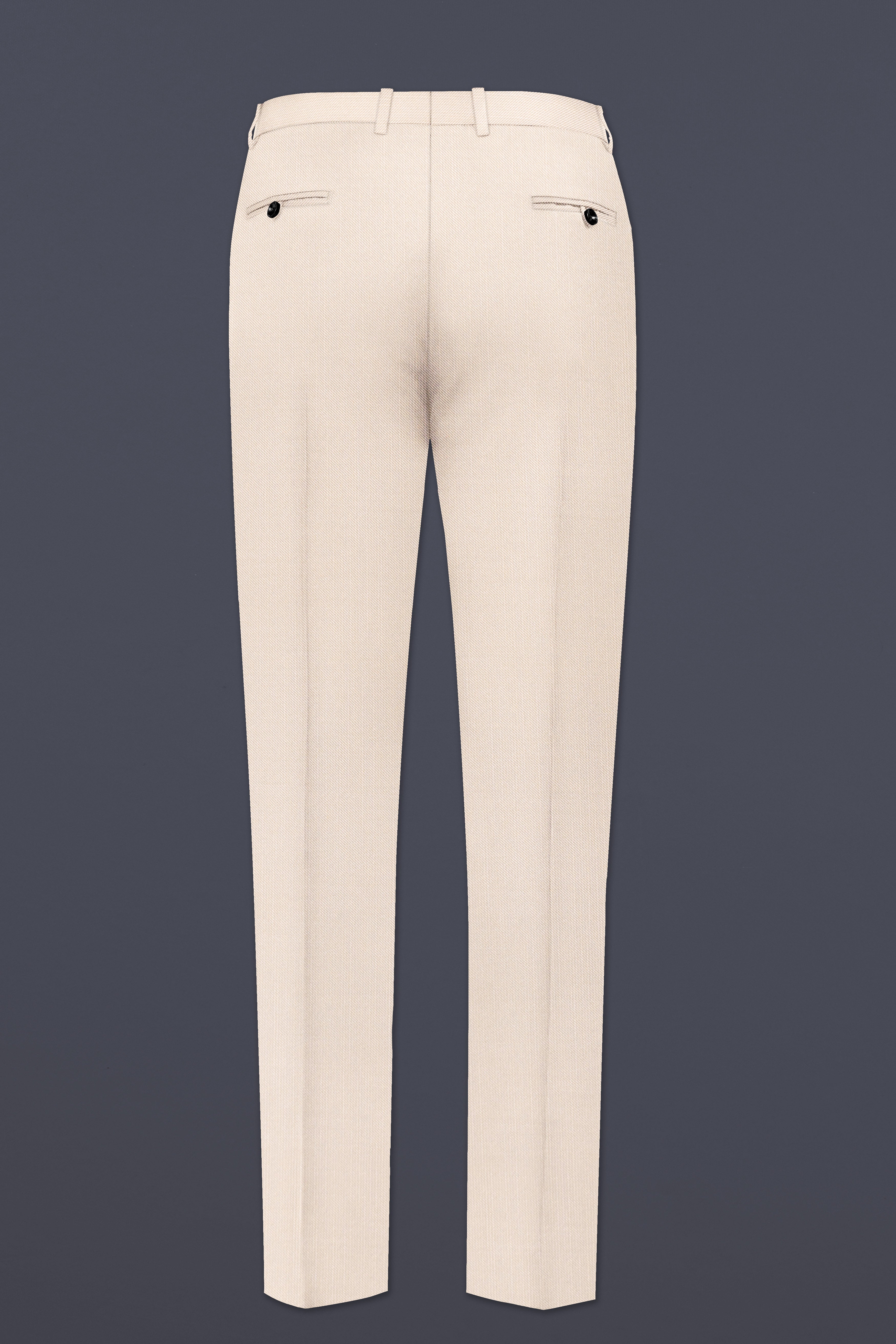 Velivon-Bizarre Cream Solid Wool Rich Stretchable traveler Pant
