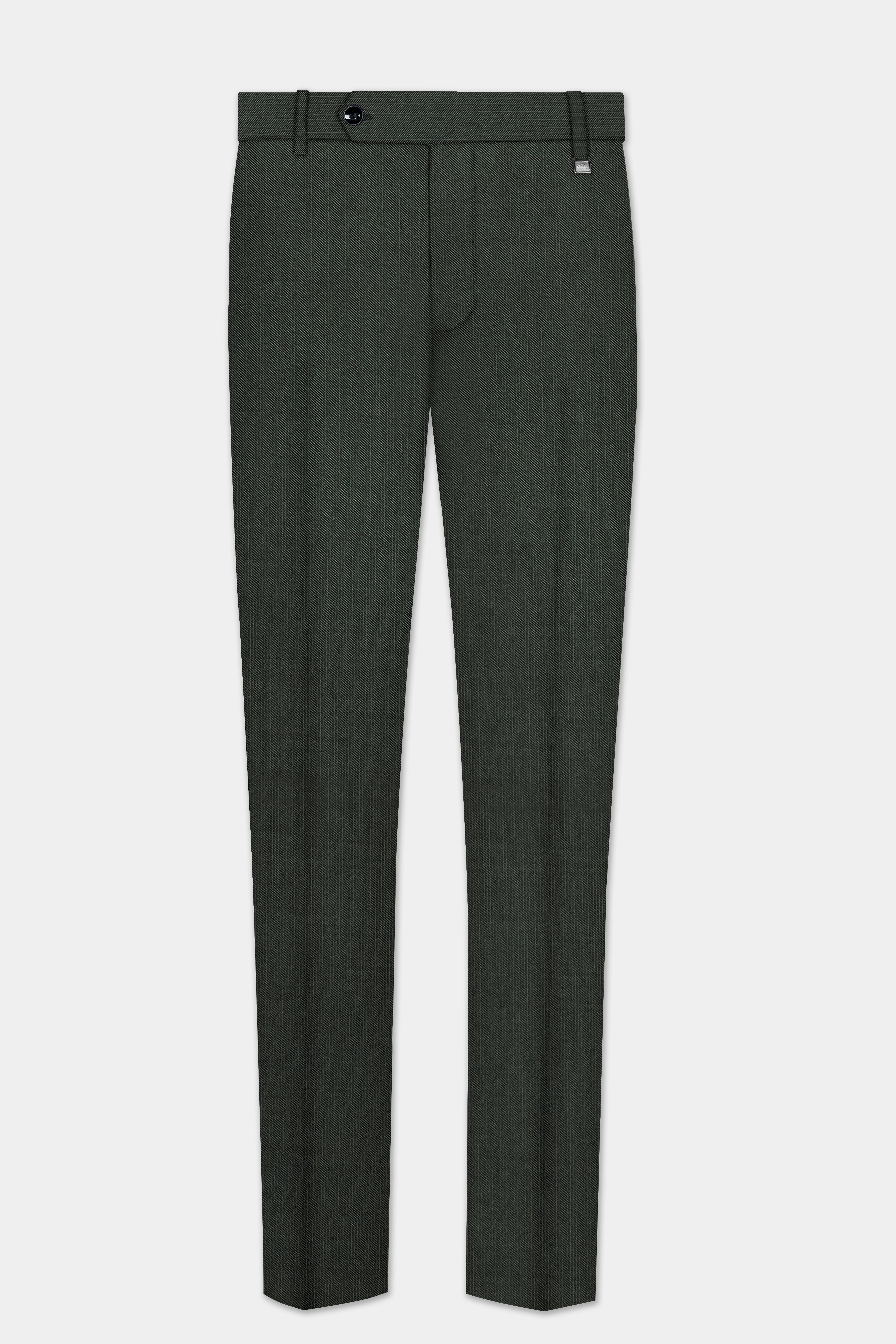 Shafton-Mine Shaft Green Solid Wool Rich Stretchable traveler Pant