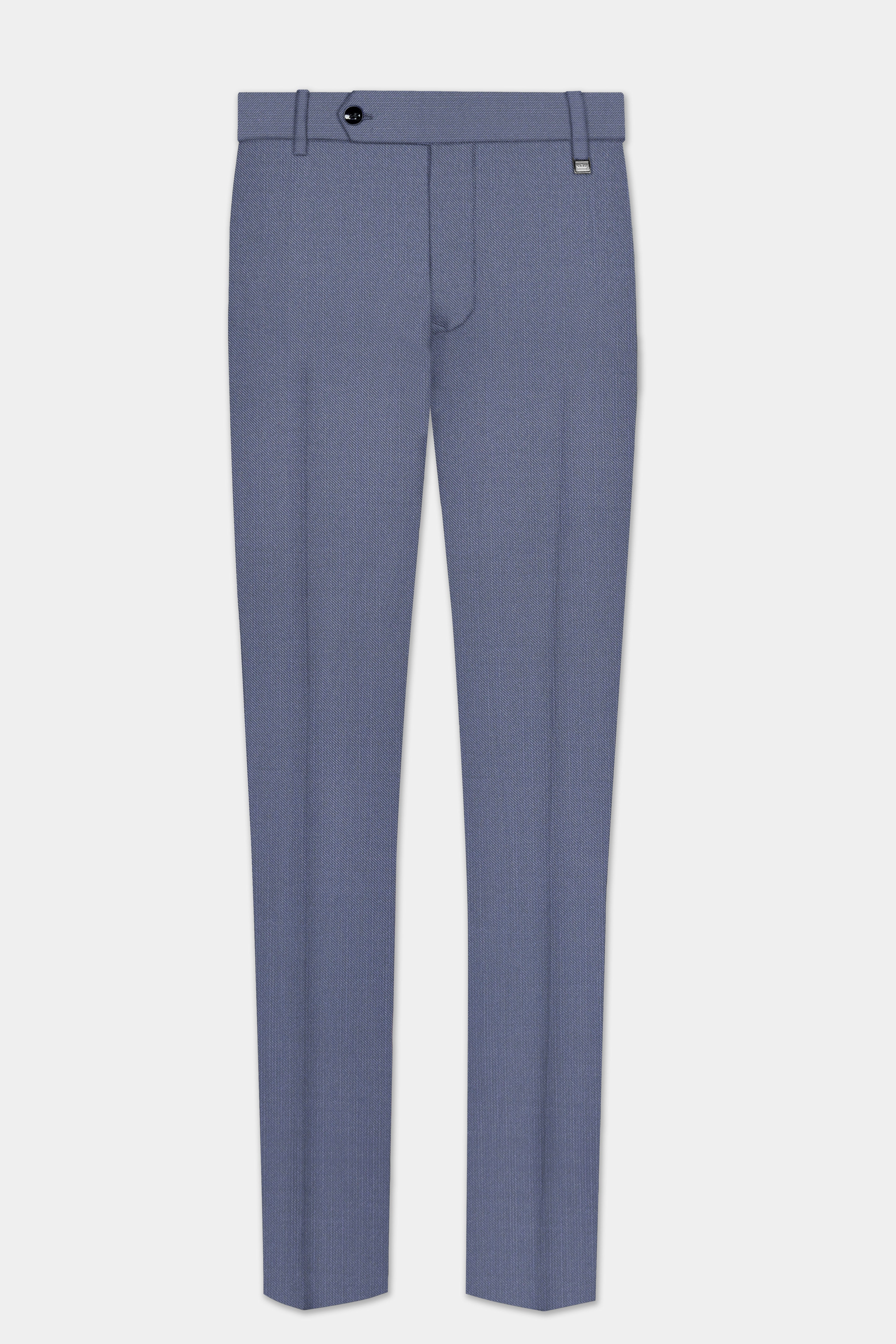 Zenith-Comet Blue Solid Wool Rich Stretchable traveler Pant