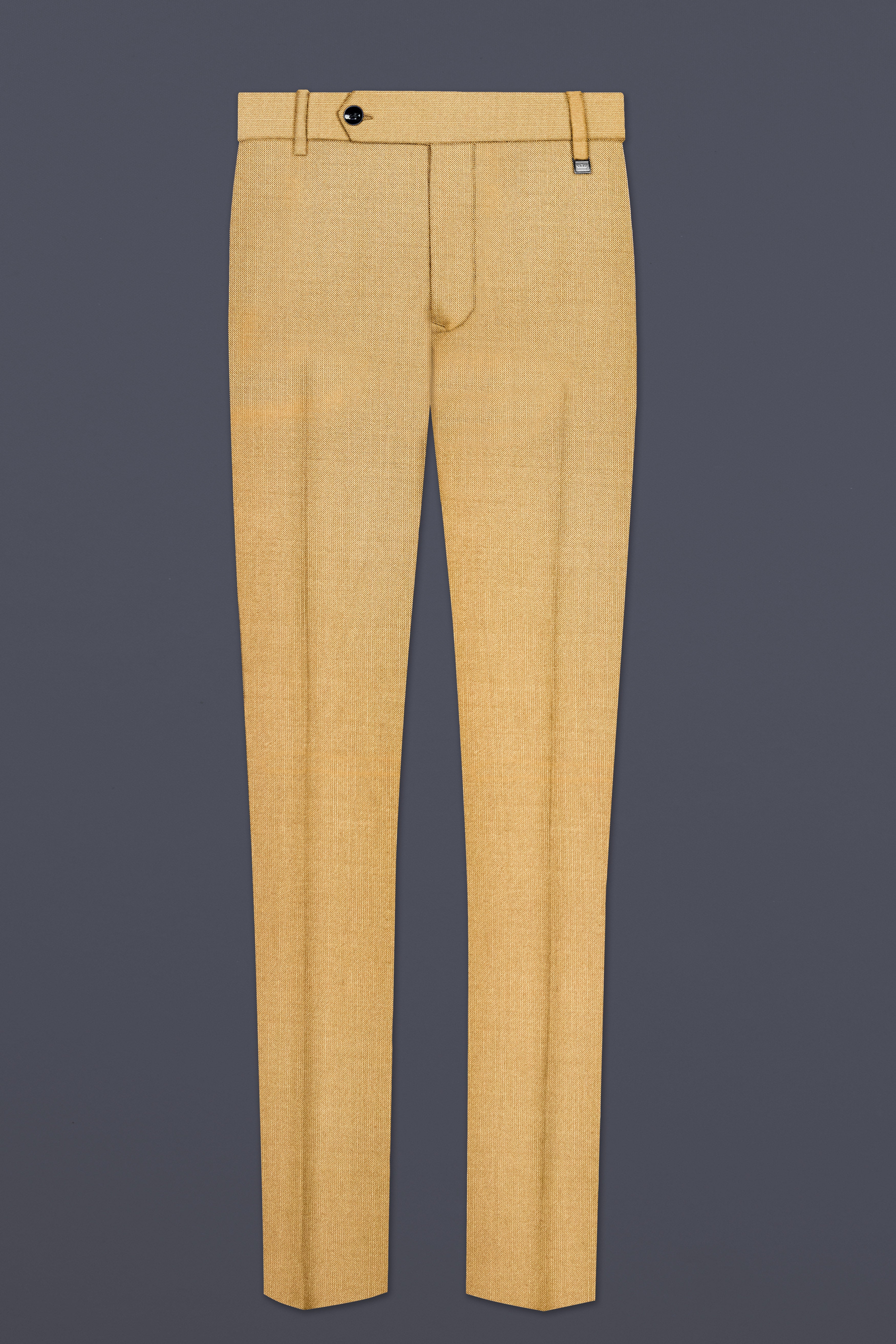 Marula-Desert Yellow Solid Wool Rich Stretchable traveler Pant