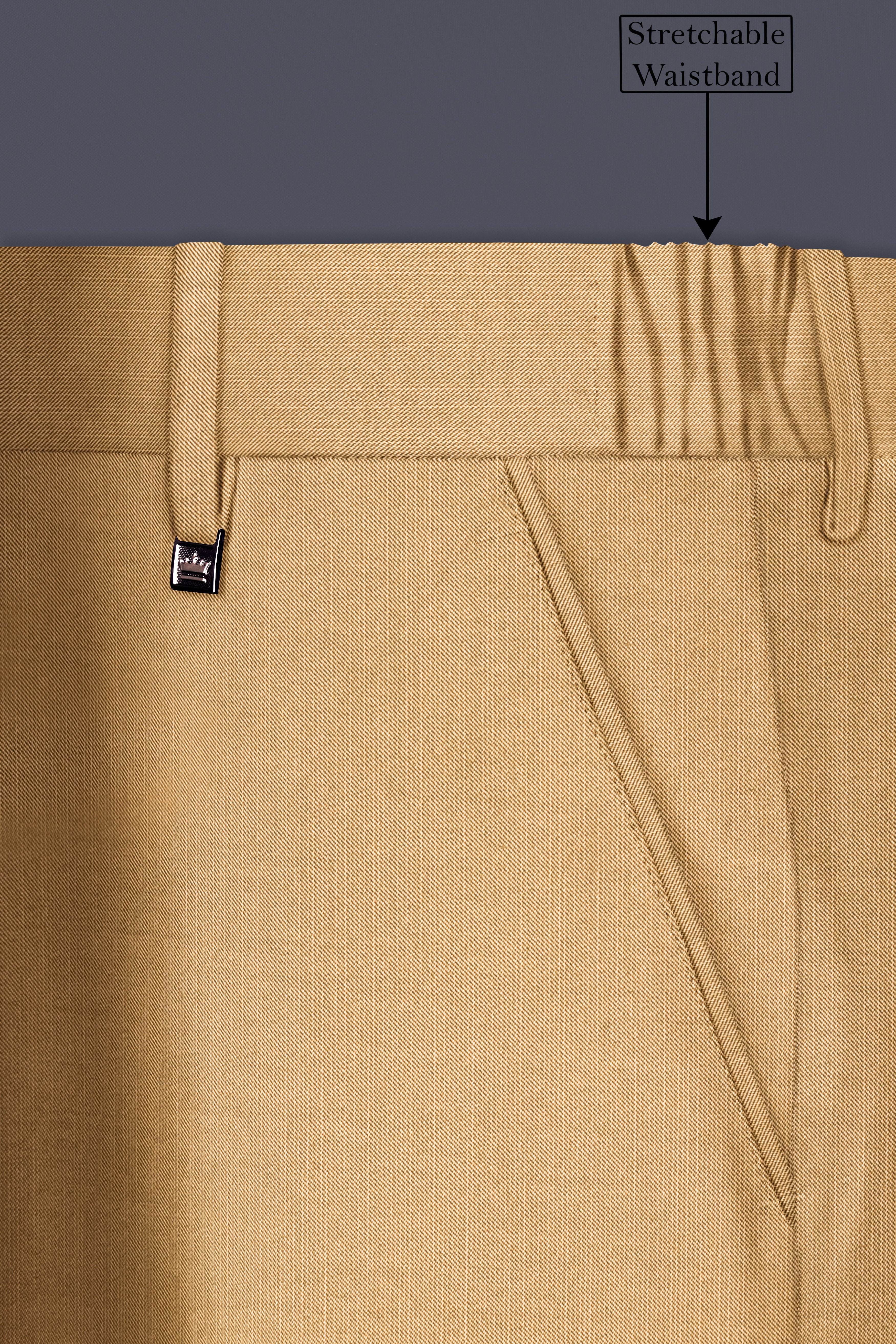Sepia-Twine Brown Solid Wool Rich Stretchable traveler Pant