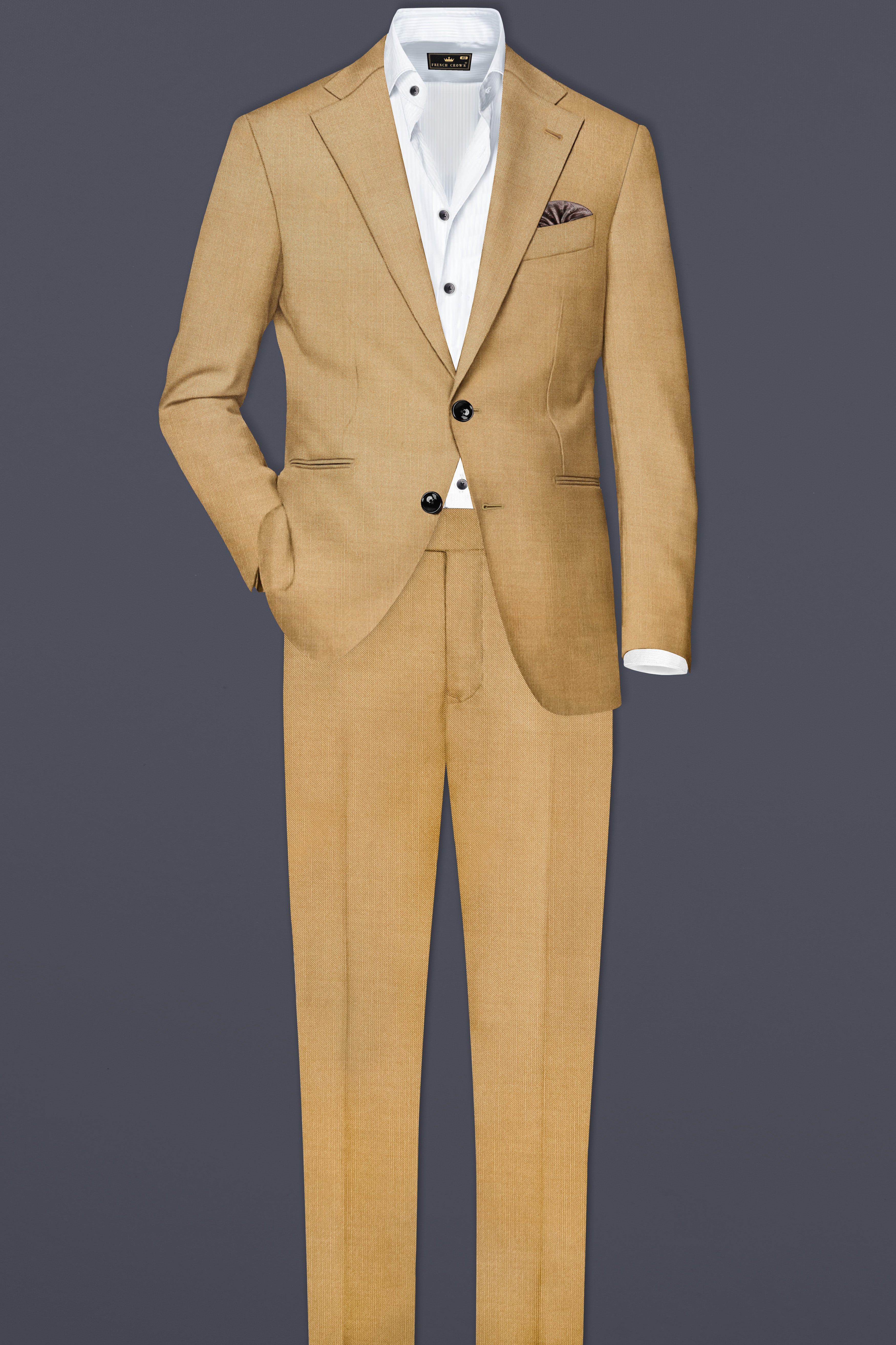 Sepia-Twine Brown Solid Wool Rich Stretchable traveler Pant