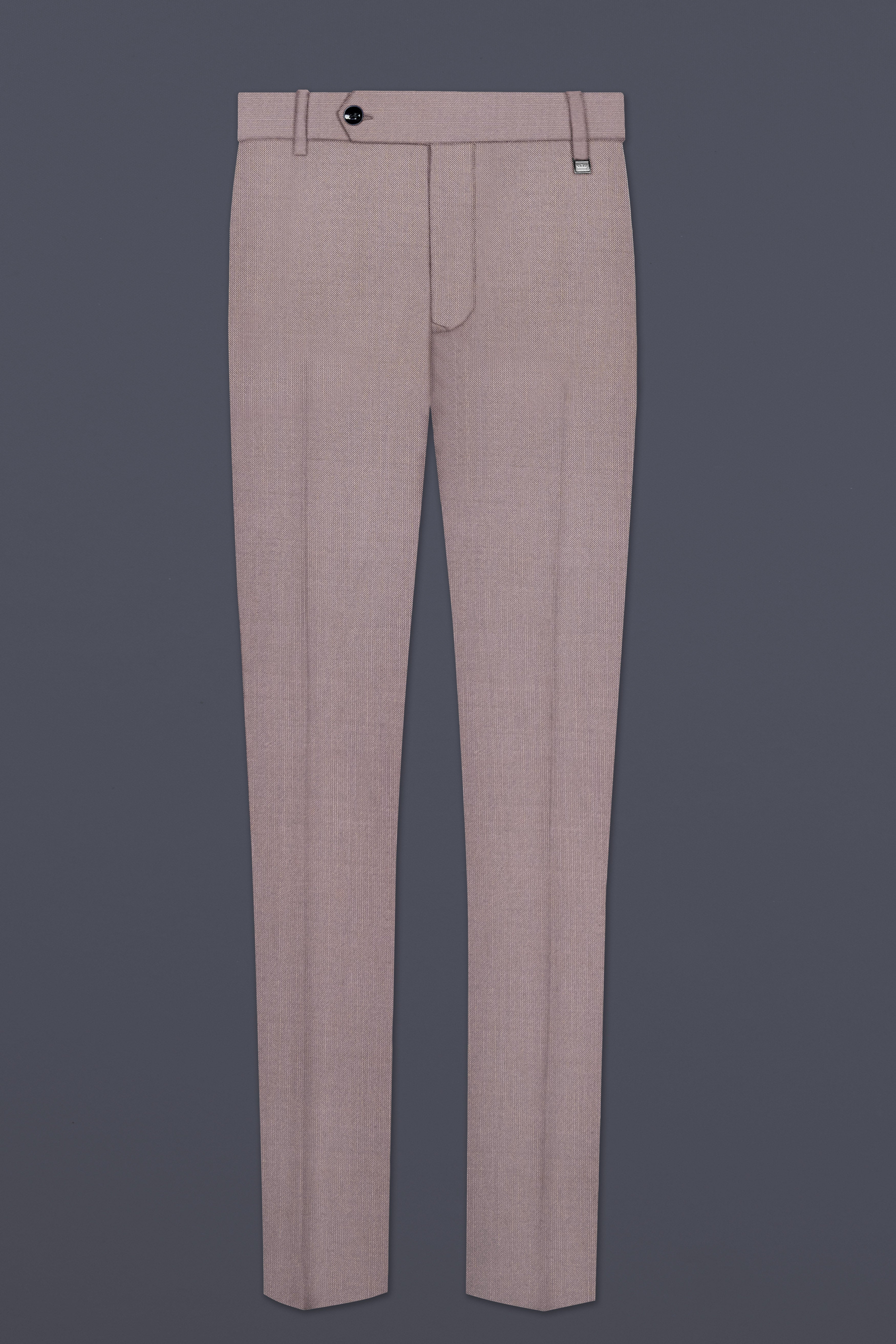 Amour-Rose Quartz Pink Solid Wool Rich Stretchable traveler Pant