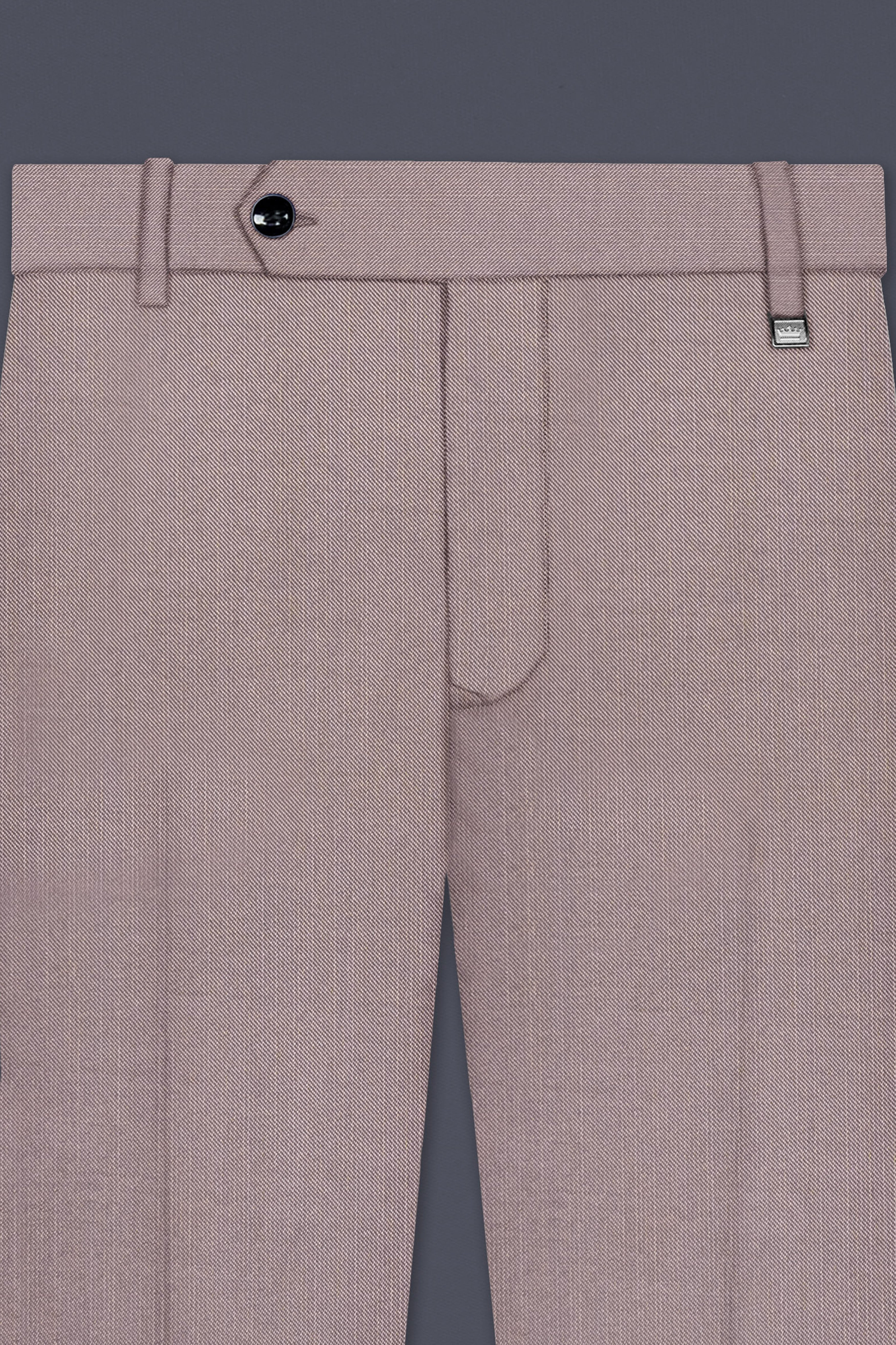 Amour-Rose Quartz Pink Solid Wool Rich Stretchable traveler Pant
