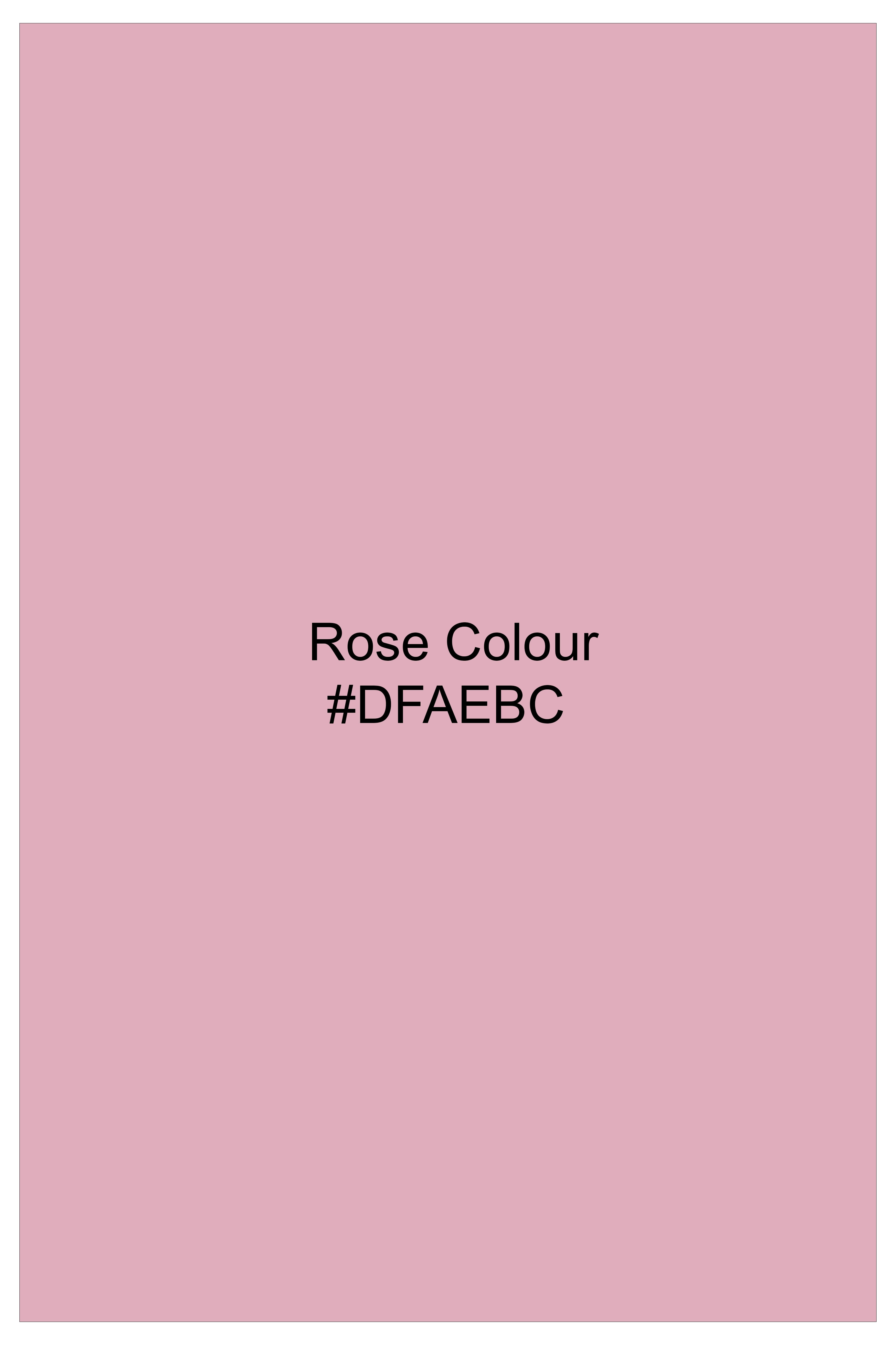 Rose Pink Striped Wool Rich Stretchable Waistband Pant