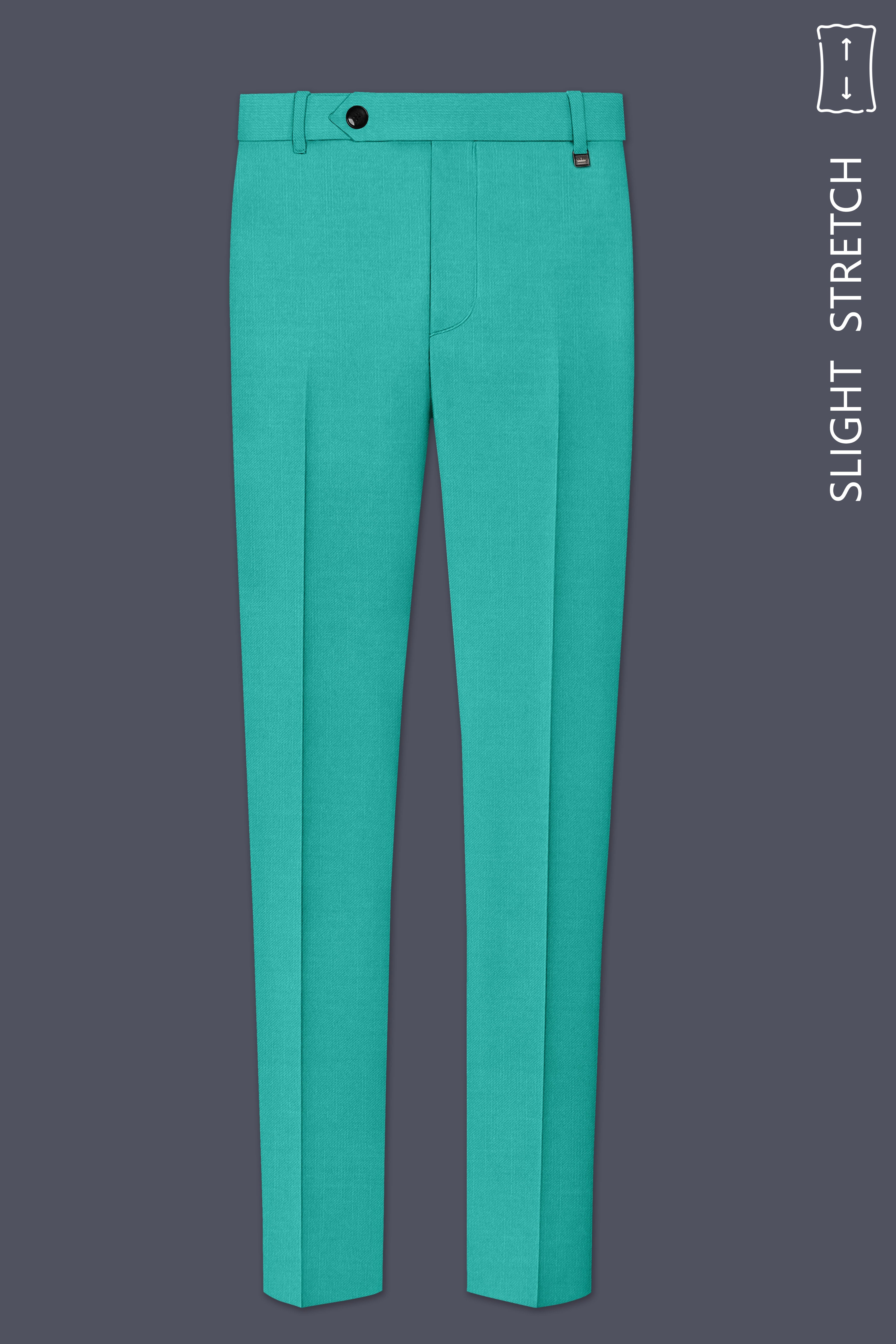 Aegir-Viking Blue Wool Rich Slight Stretch Waistband Pant