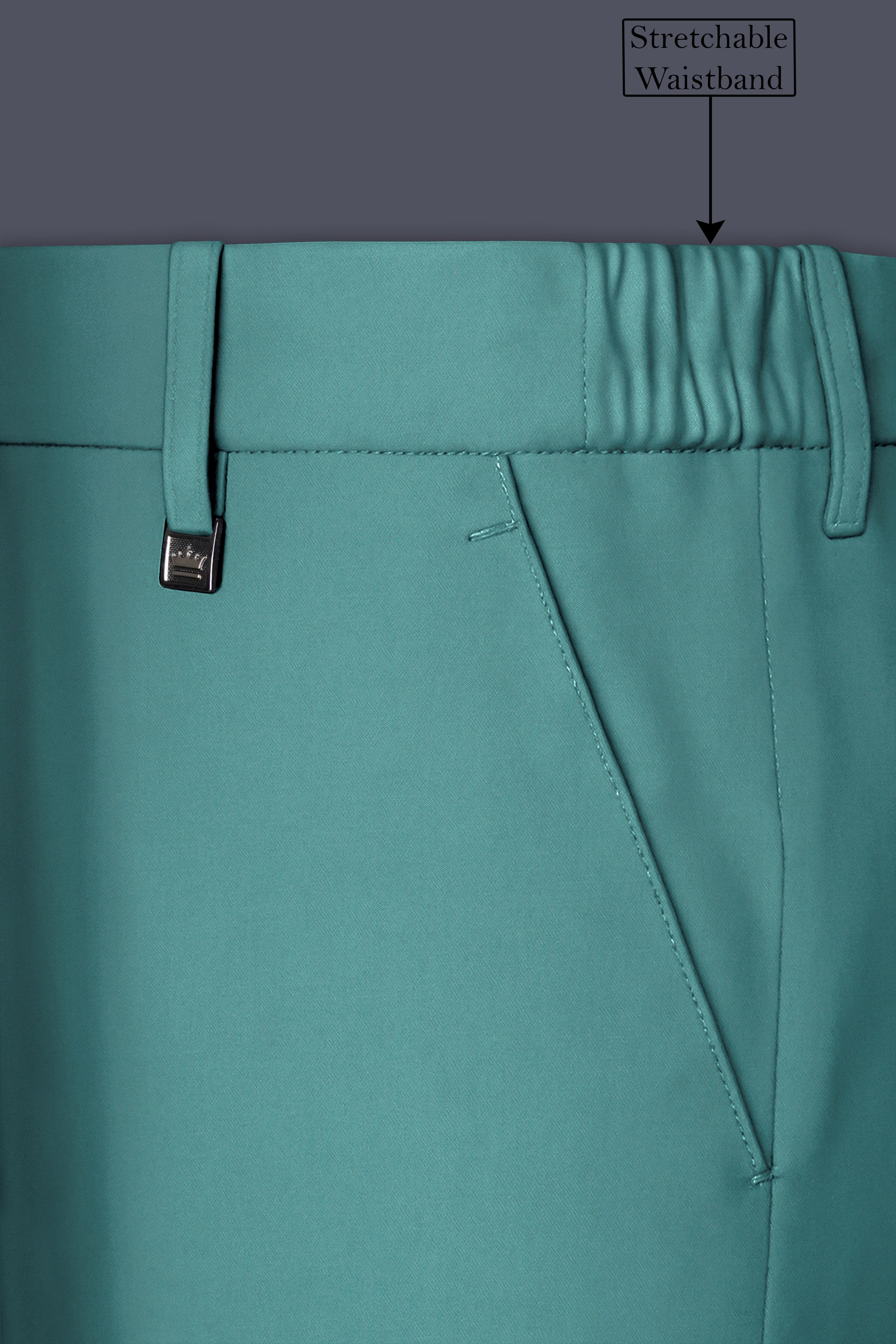 Travirid-Gothic Green Wool Rich Stretchable Traveler Pant
