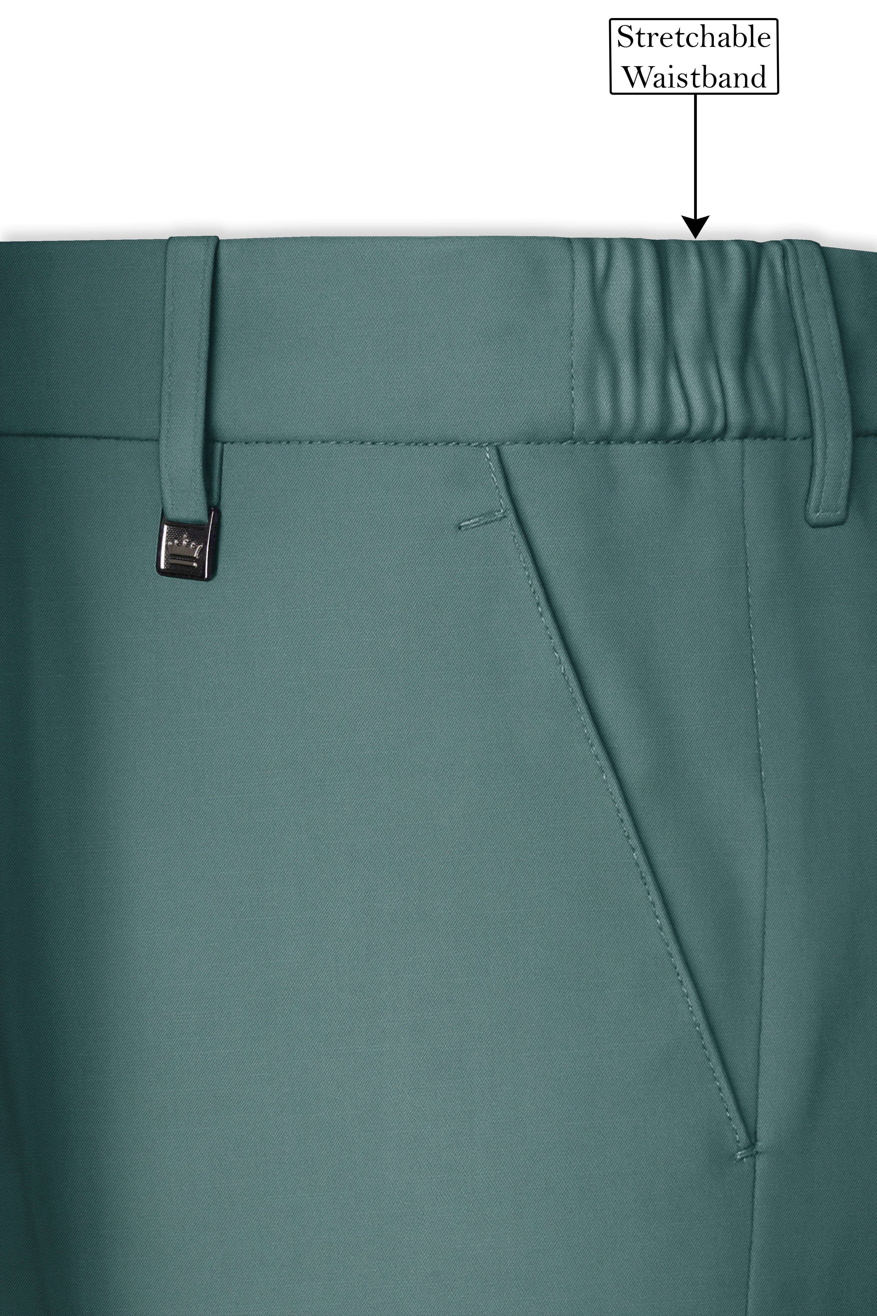 Travliam-William Green Wool Rich Stretchable Traveler Pant