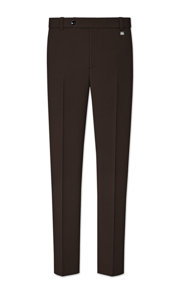 Moirayn-Eclipse Brown Wool Rich Stretchable Waistband Pant
