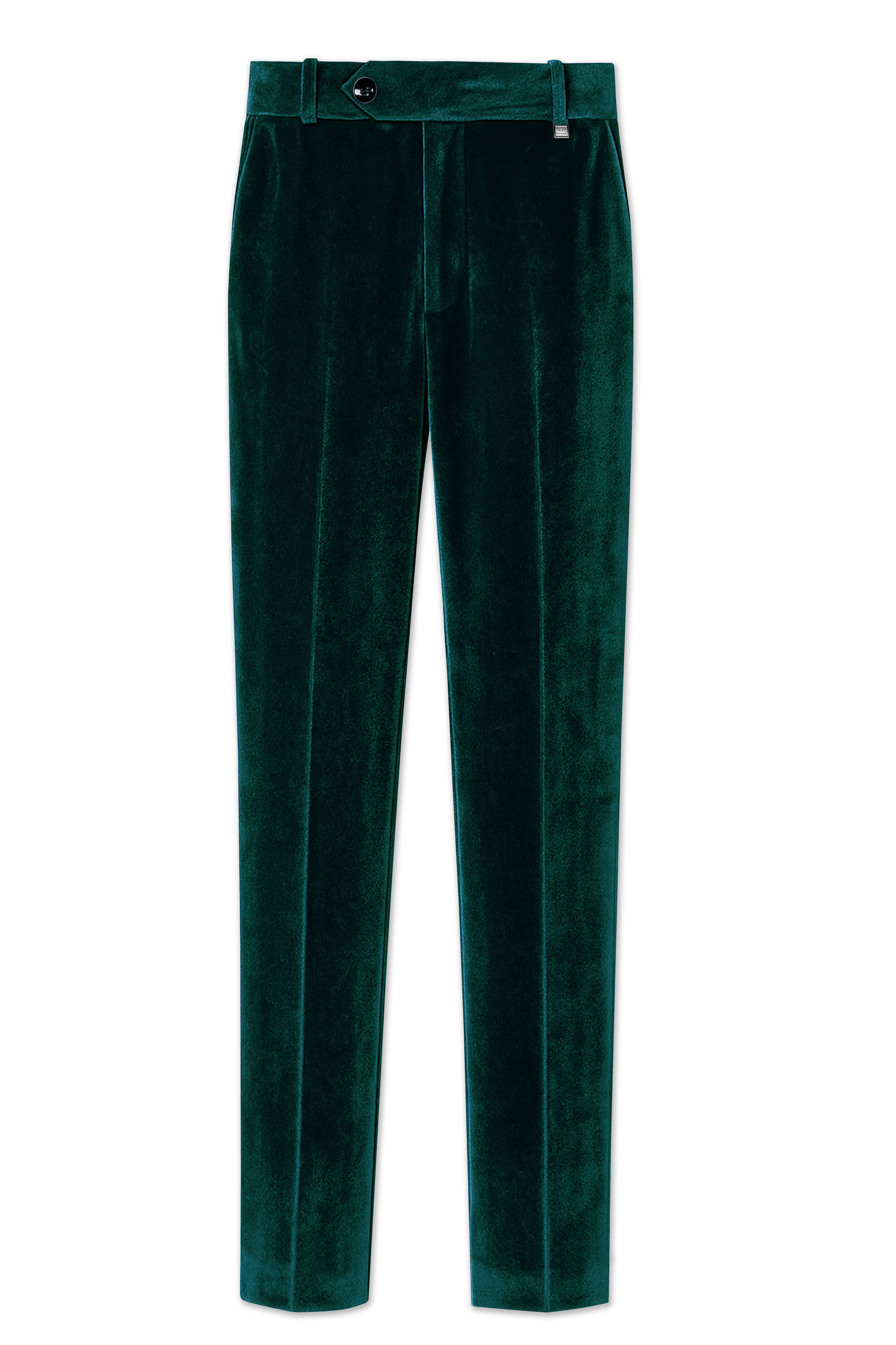 Emerivell-Racing Green Velvet Stretchable Waistband Pant