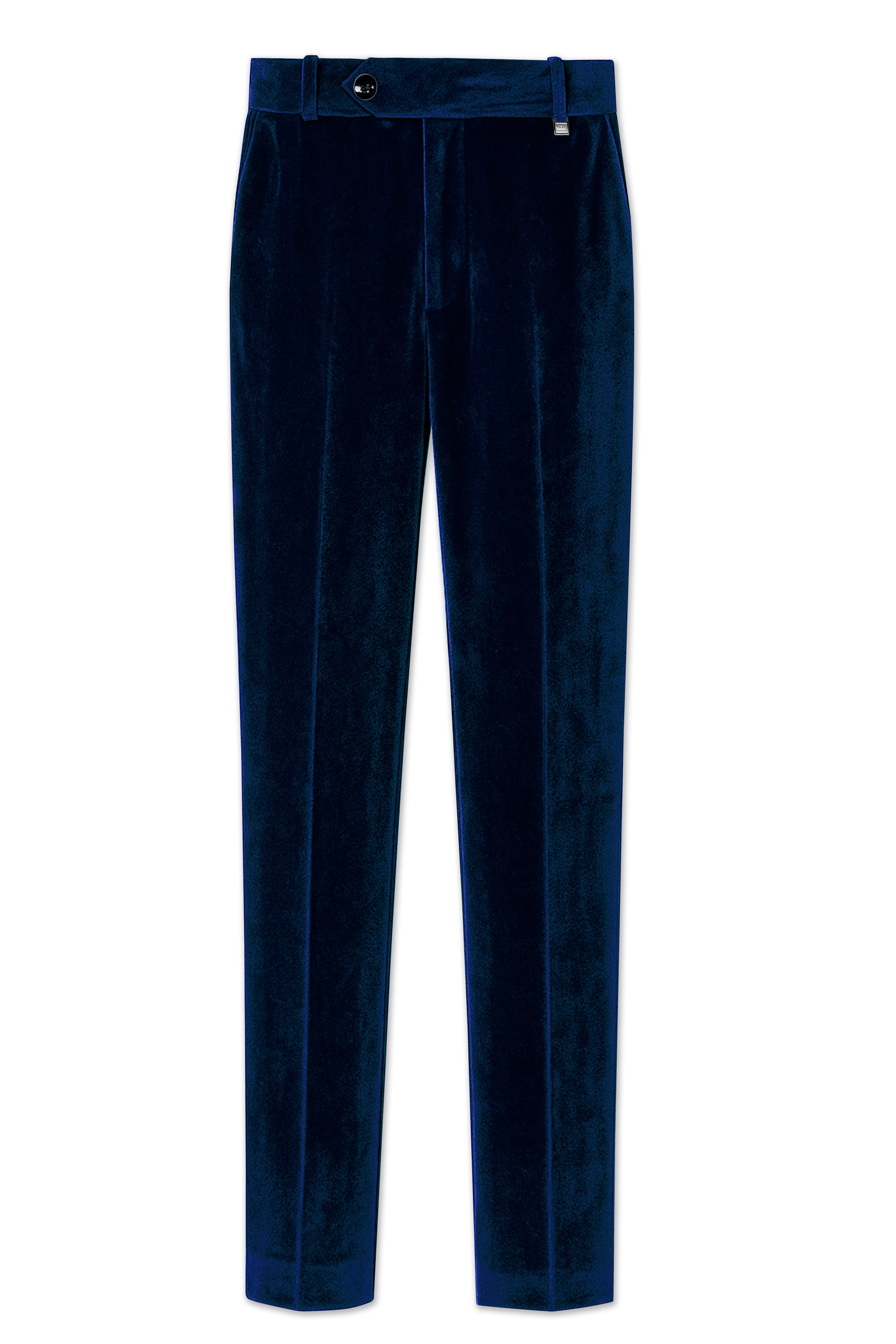 Noctivell-Cinder Blue Velvet Stretchable Waistband Pant