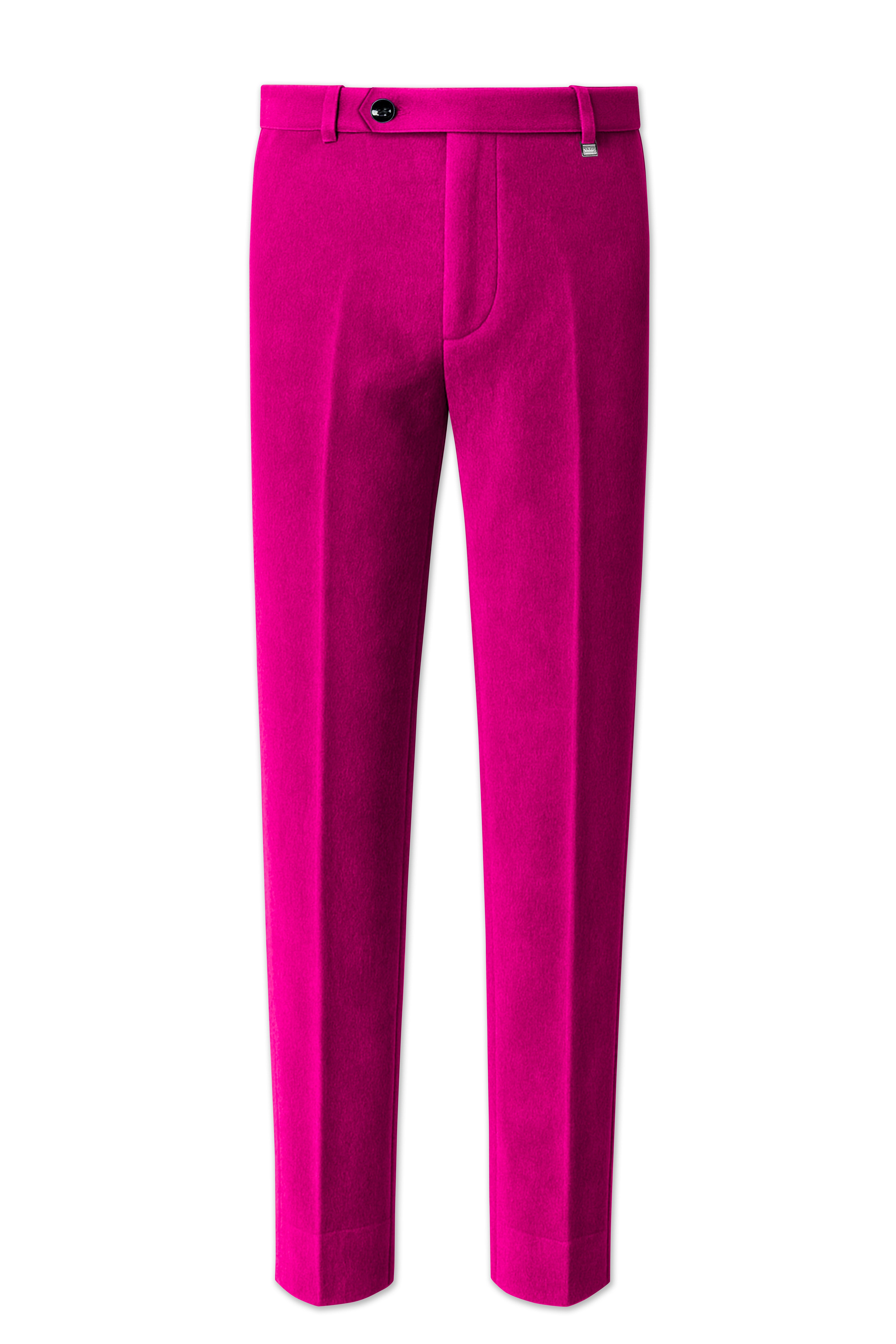 Rosivell-Fuchsia Pink Velvet Stretchable Waistband Pant